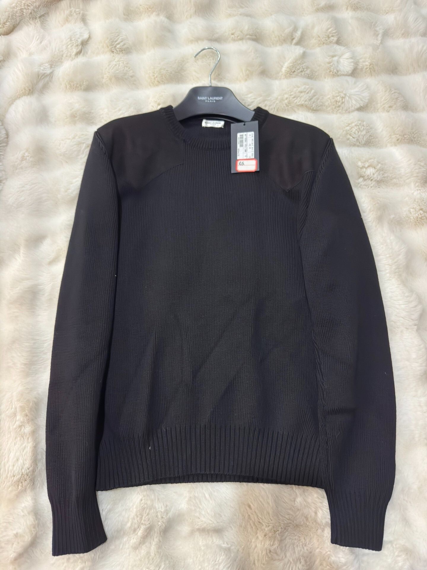 Saint Laurent Paris Saint Laurent Men's Wool Leather Sweater Size US M / EU 48-50 / 2 - 1 Thumbnail