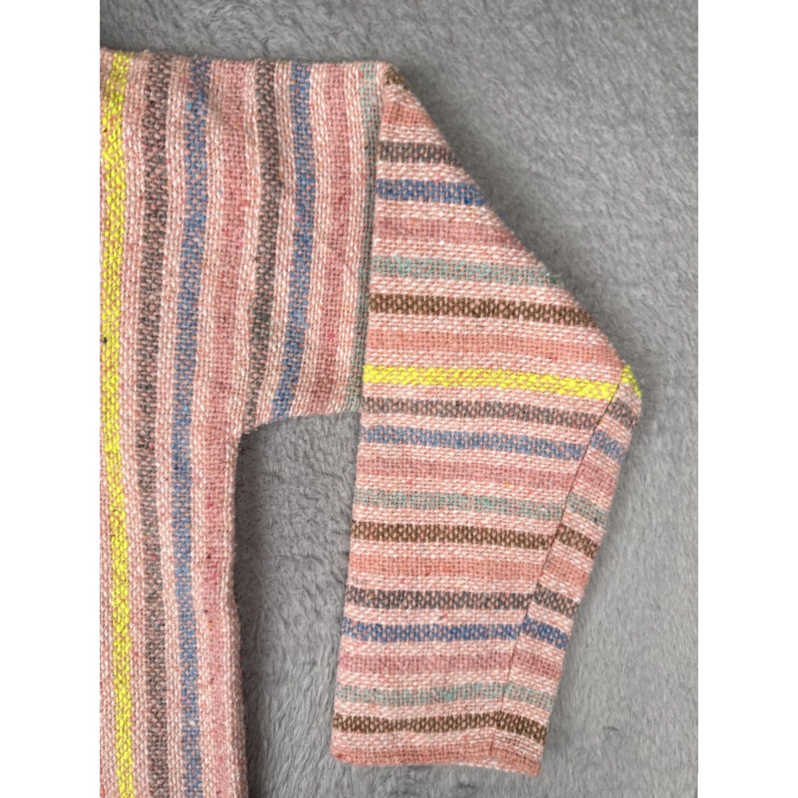 Vintage MACO Hoodie Mens M Pink Striped Baja Kangaroo Pocket Hippie Bohemian Beach Pullover Hooded V-Neck Shirt/Ho odie (Note: length constraint) Size US M / EU 48-50 / 2 - 2 Thumbnail