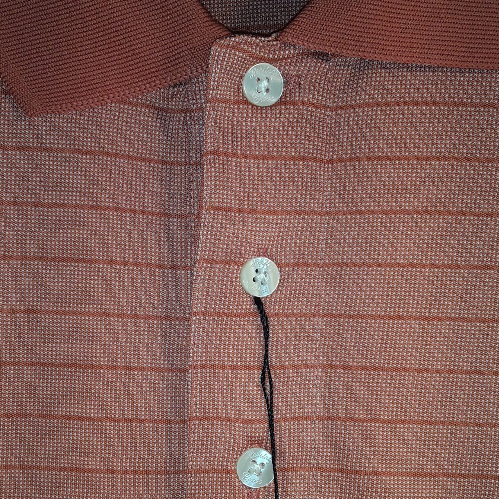 Vintage NEW MENS PUMPKIN GOLF SHIRT CROSS IVORY PINSTRIPES SM.PUMPKIN Heritage 22x30 Polo Short Sleeve 30 in 100% Polyester Mens Regular Size S #e2 Size US S / EU 44-46 / 1 - 5 Thumbnail