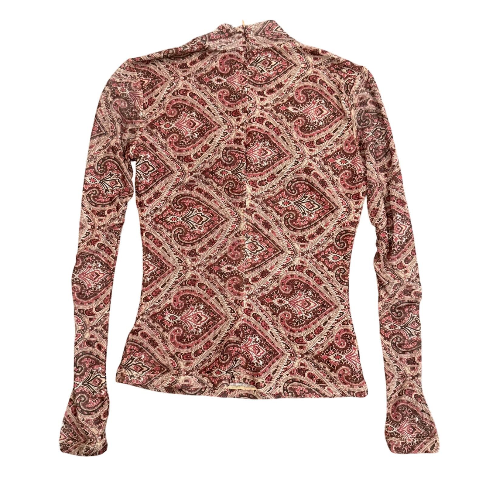 Ronny Kobo Ronny Kobo X RTR Mock Neck Mesh Top in Brown, Size S Size S / US 4 / IT 40 - 7 Thumbnail