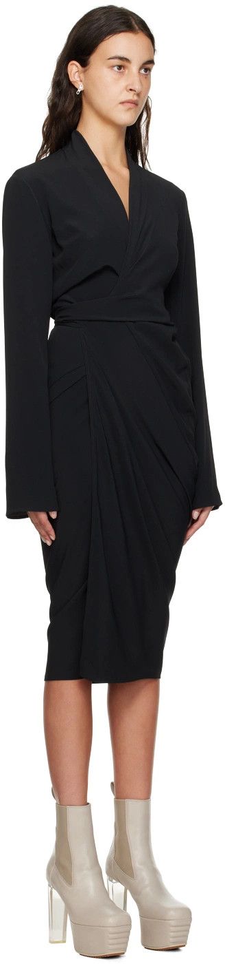Rick Owens o1y0126 Midi Dress in Black Size XS / US 0-2 / IT 36-38 - 2 Thumbnail