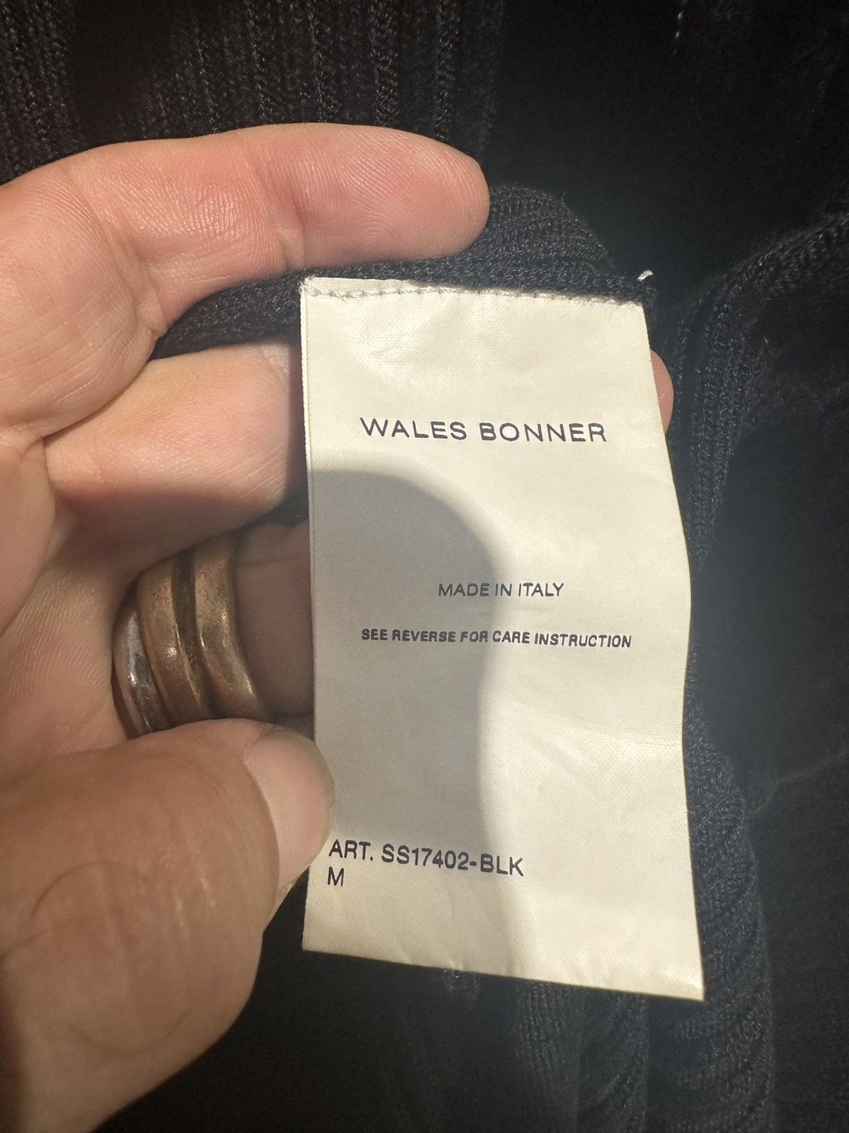 Wales Bonner Made In Italy Full-Zip Sweater - Medium in Black, Men's — image 3 of 5