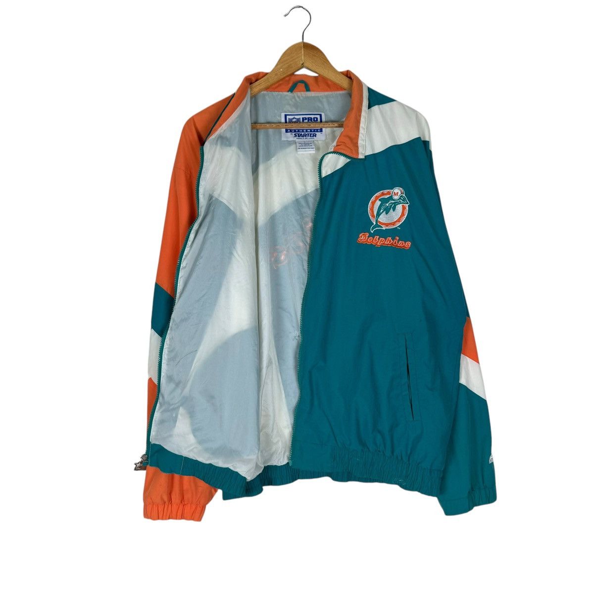 NFL ⚡️VINTAGE 90s MIAMI DOLPHINS NHL LIGHT JACKET Size US L / EU 52-54 / 3 - 6 Thumbnail