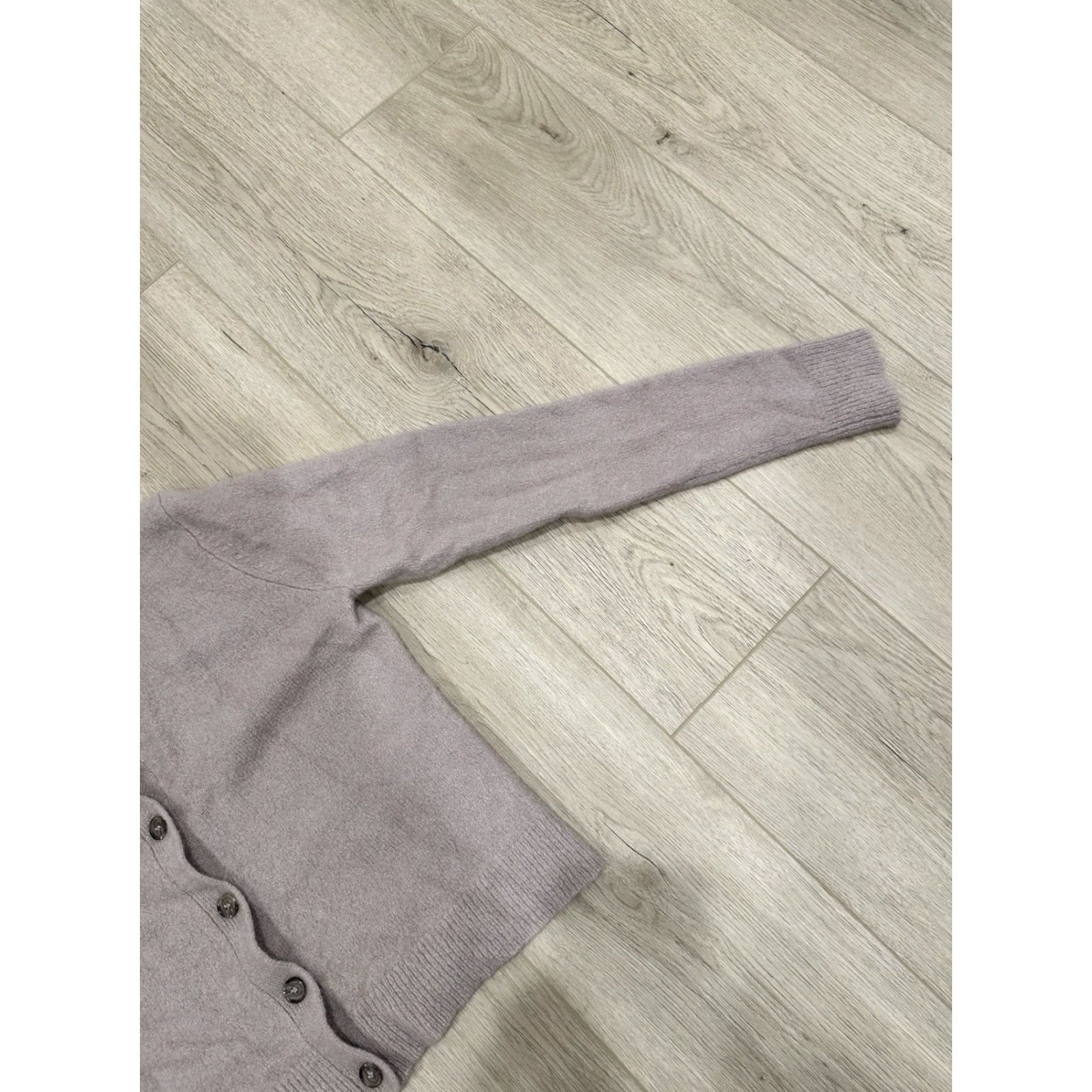 Vintage Jenni Kayne Cardigan Sweater Mauve Medium Cashmere Women Off Pink Purple Vintage? (no N/A) Size M / US 6-8 / IT 42-44 - 2 Thumbnail
