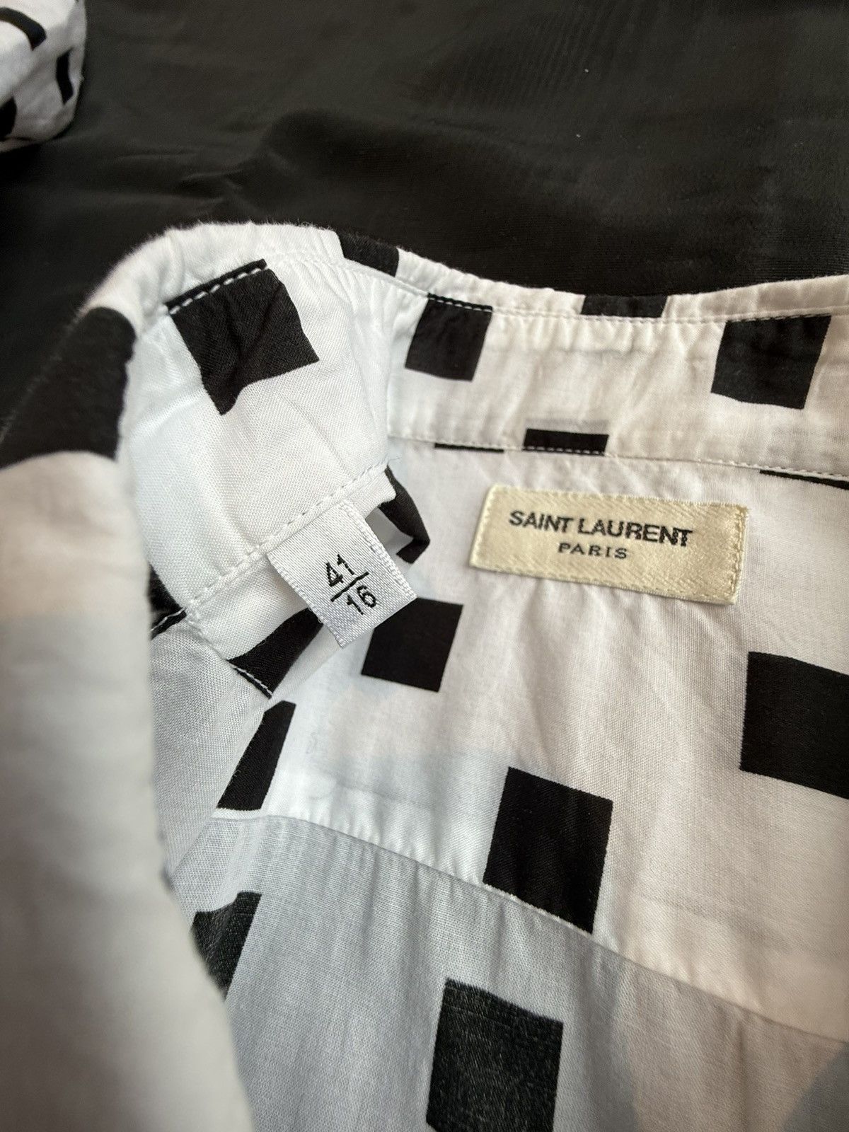 Saint Laurent Paris SS13 Saint Laurent square polka dot white shirt Hedi Slimane Size US M / EU 48-50 / 2 - 22 Thumbnail
