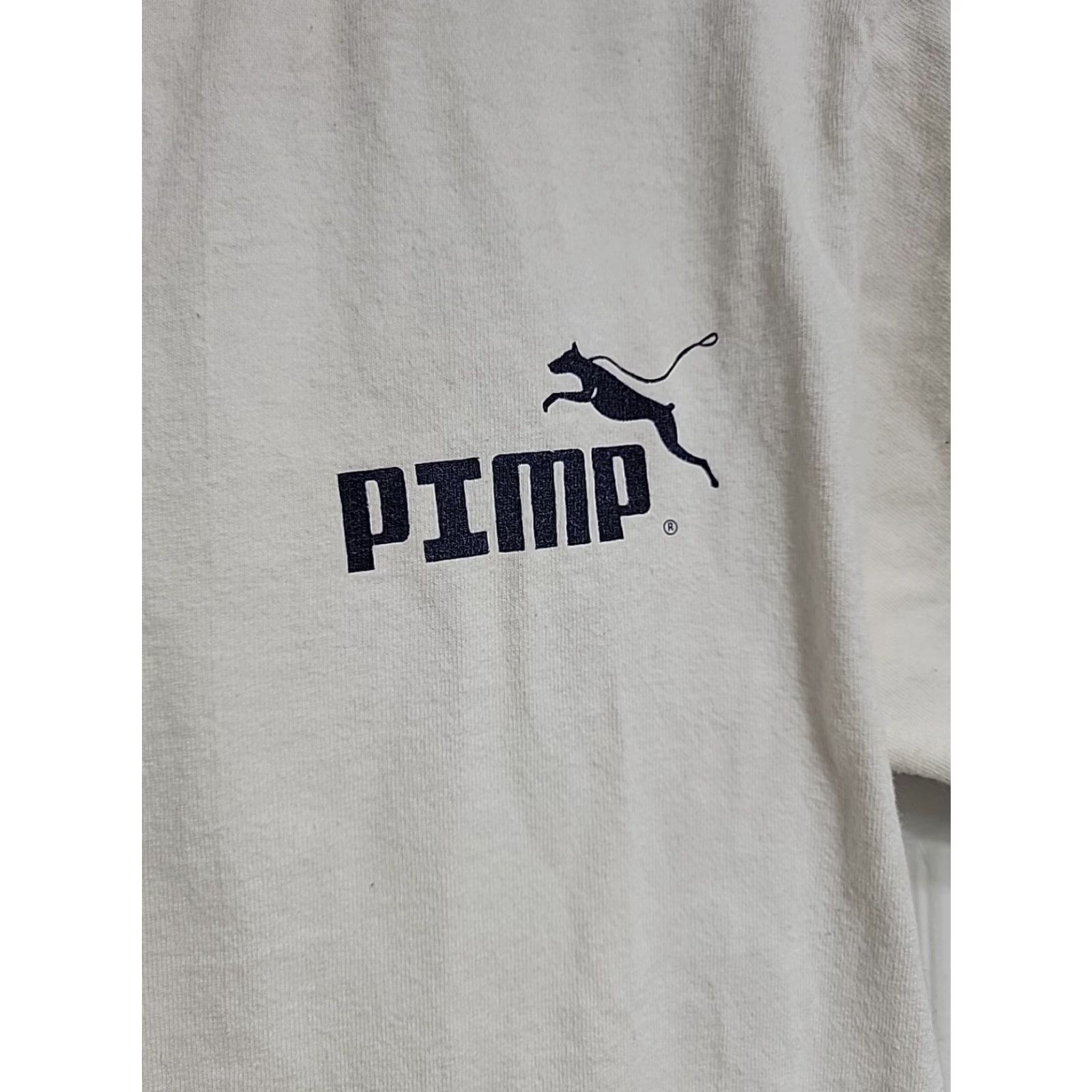 Anvil VINTAGE Pimpgear Shirt 90s Pimp Shirt Mens M White 90s Theme Vintage Pimpgear Size US M / EU 48-50 / 2 - 2 Thumbnail