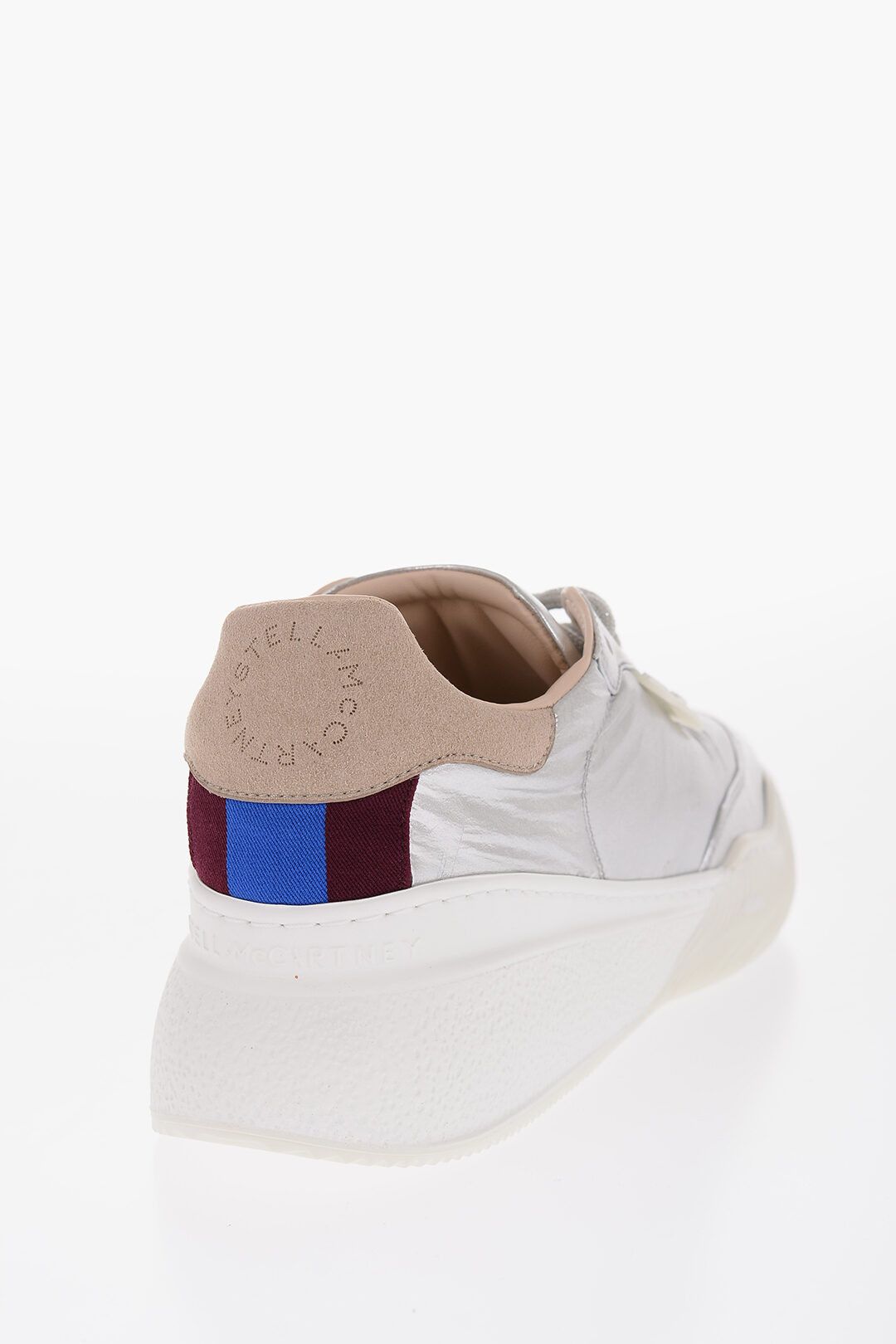 Stella McCartney og1mm0824 Metallic Effect Low-Top Sneakers in Silver Size US 8 / IT 38 - 3 Thumbnail
