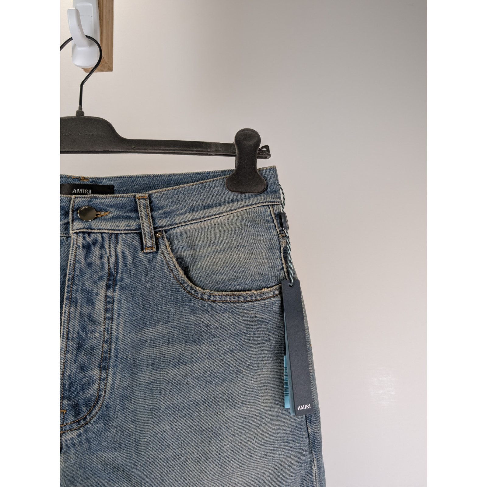 Amiri o1rshd1 Amiri Straight Leg Flare Jean Denim Antique Indigo Size US 30 / EU 46 - 5 Thumbnail
