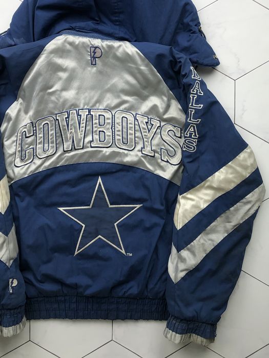 STARTER, Jackets & Coats, Vntg 9s Dallas Cowboys Authentic Starter Pro  Line Nfl Puffer Jacket M No Hood