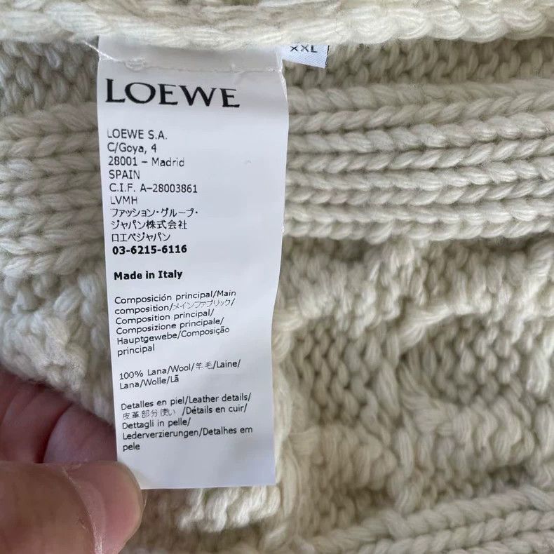 Loewe loewe Color-blocked cable-knit round-neck wool sweater 2506 Size US XXL / EU 58 / 5 - 4 Thumbnail