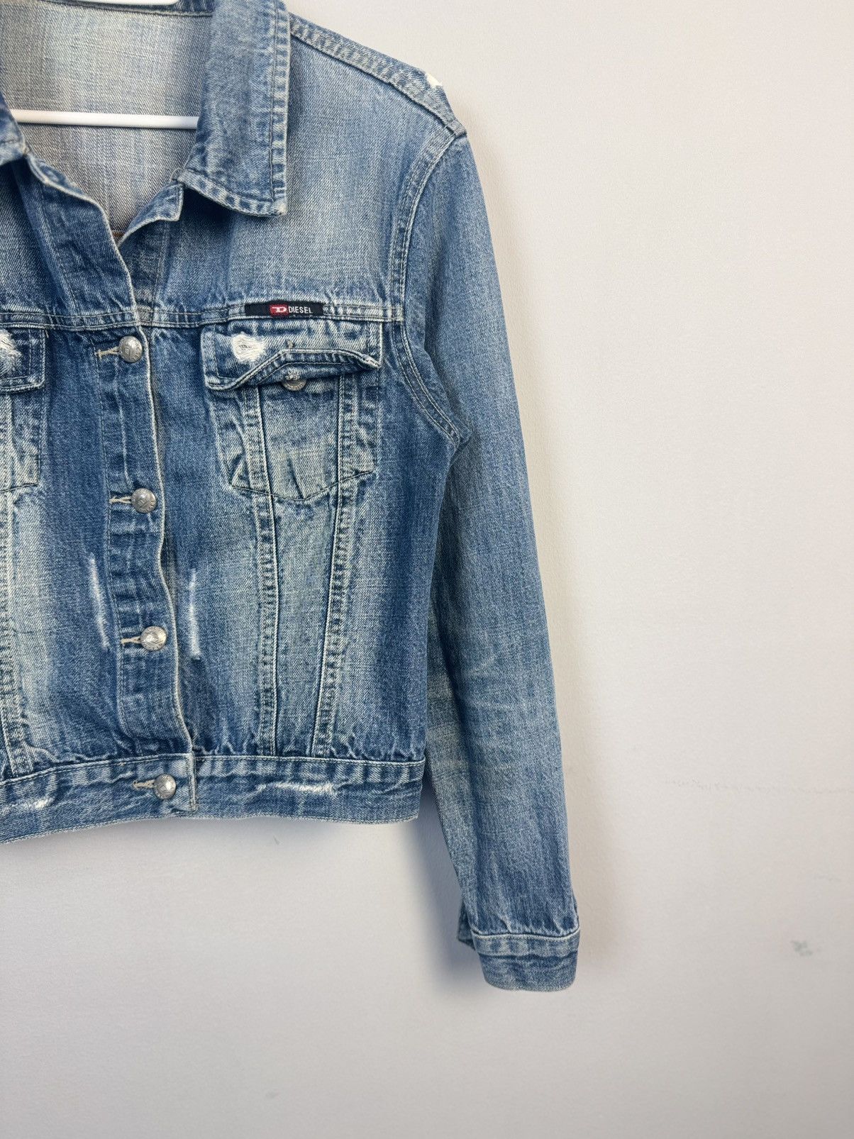 Diesel × Vintage Vintage Y2K Diesel Denim Western Cropped Distressed Jacket Size M / US 6-8 / IT 42-44 - 4 Thumbnail