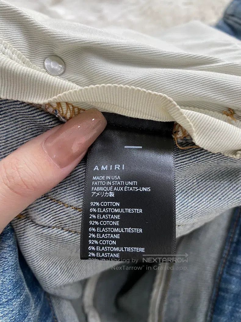 Amiri Amiri Size 33 Washed blue patchwork Military Patch jeans Size US 33 - 4 Thumbnail