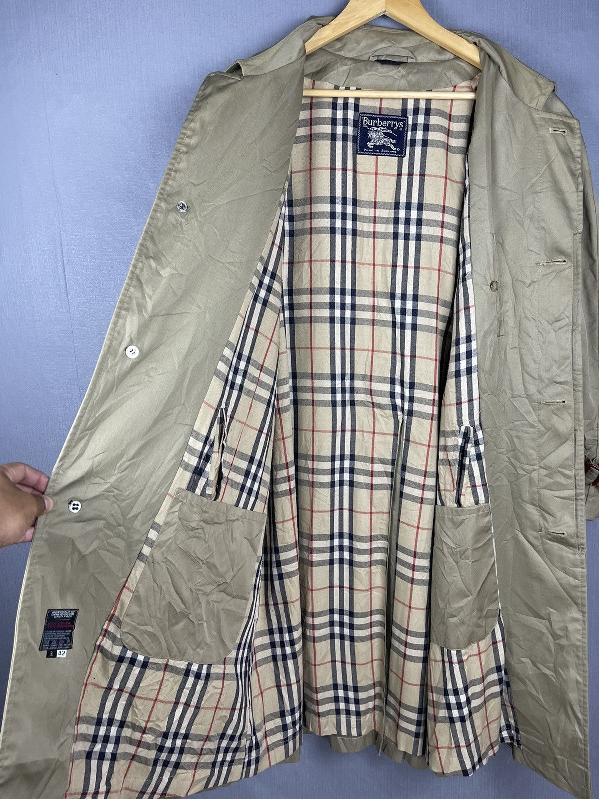 Vintage BURBERRY POLAND Nova Check Trench Coat Casual