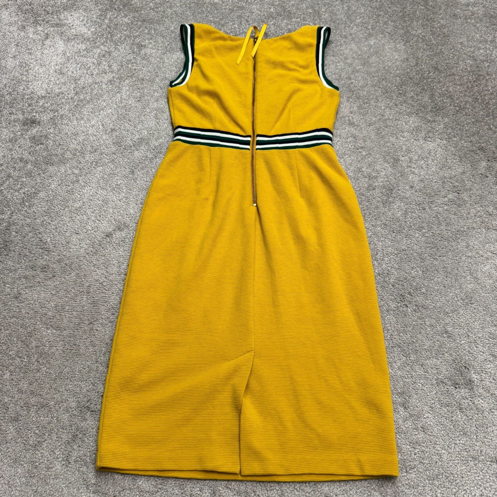 Boden Boden Dress Womens Midi Sheath 6R Mustard Yellow Knit Sleeveless Striped Vintage No Size M / US 6-8 / IT 42-44 - 4 Thumbnail