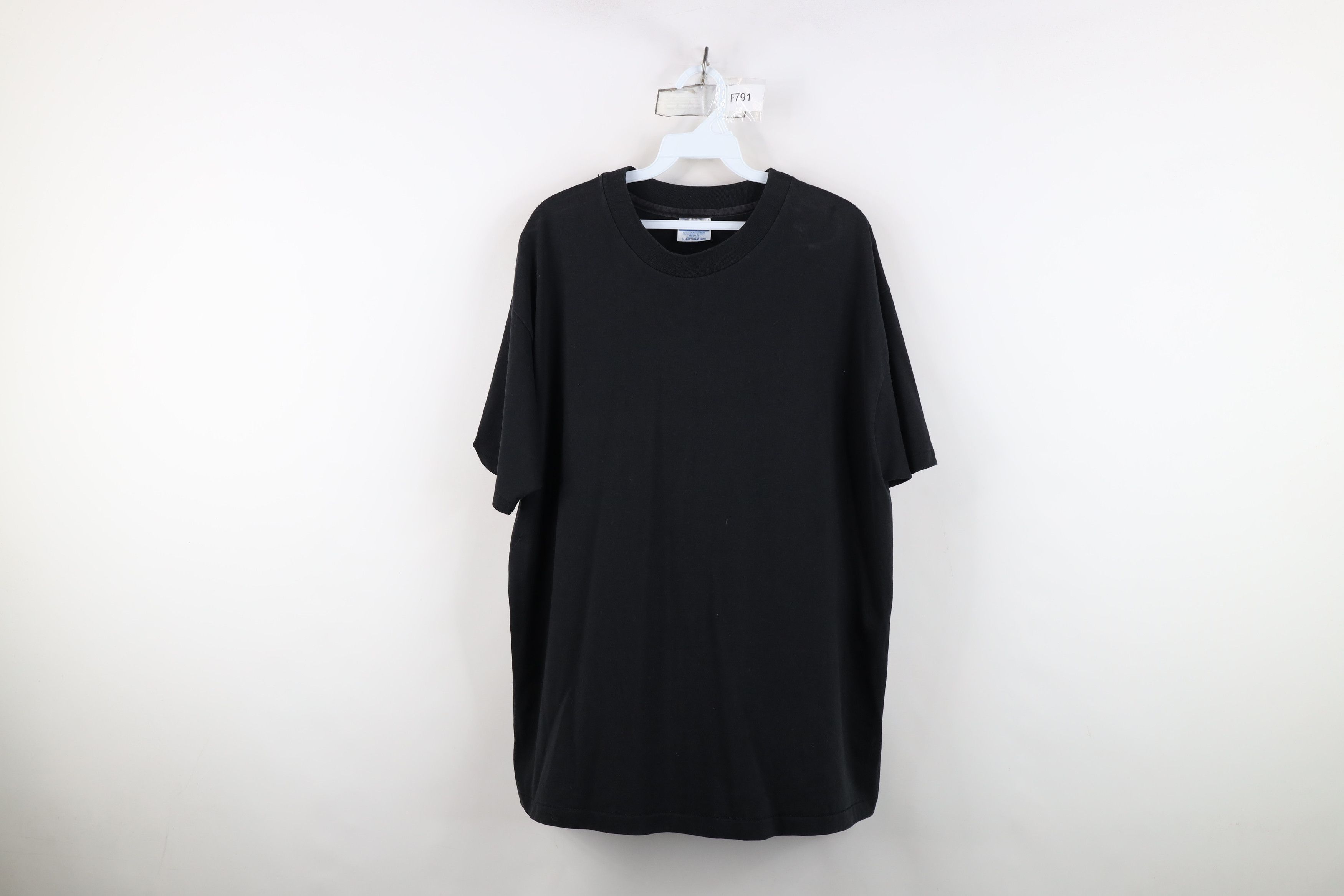 Vintage 80s 90s Hanes Blank Short Sleeve T-Shirt Black USA