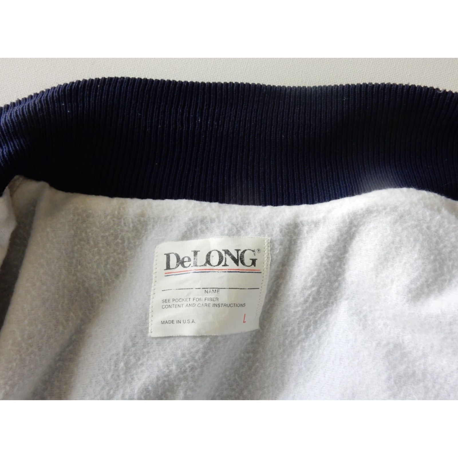 Vintage VINTAGE DeLong Men's Bomber Jacket Size L Blue Nylon 90s Classic US Made Size US L / EU 52-54 / 3 - 4 Thumbnail
