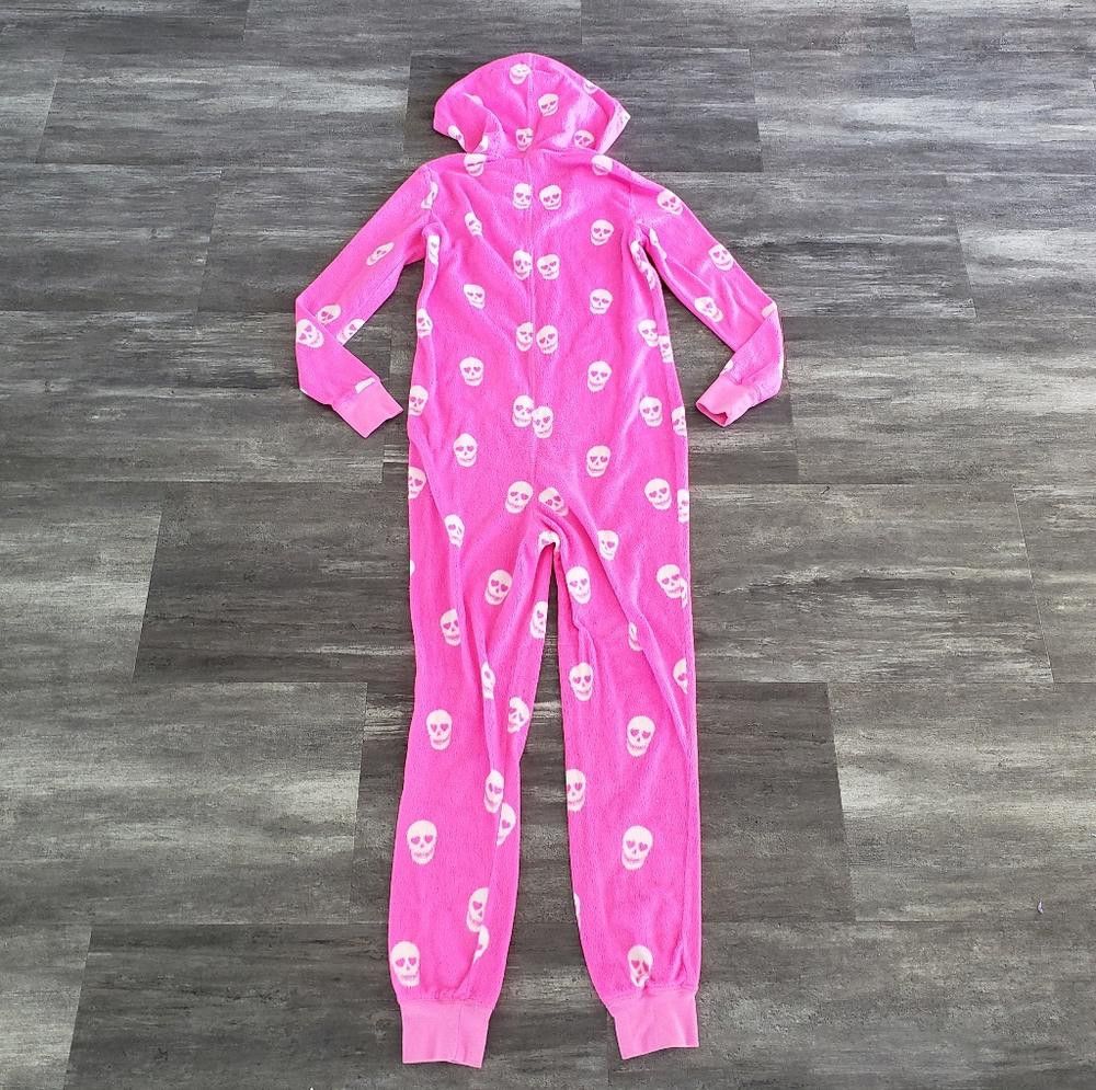 Aeropostale Pink White Skull LLD Pajama Onesie Size ONE SIZE - 2 Thumbnail