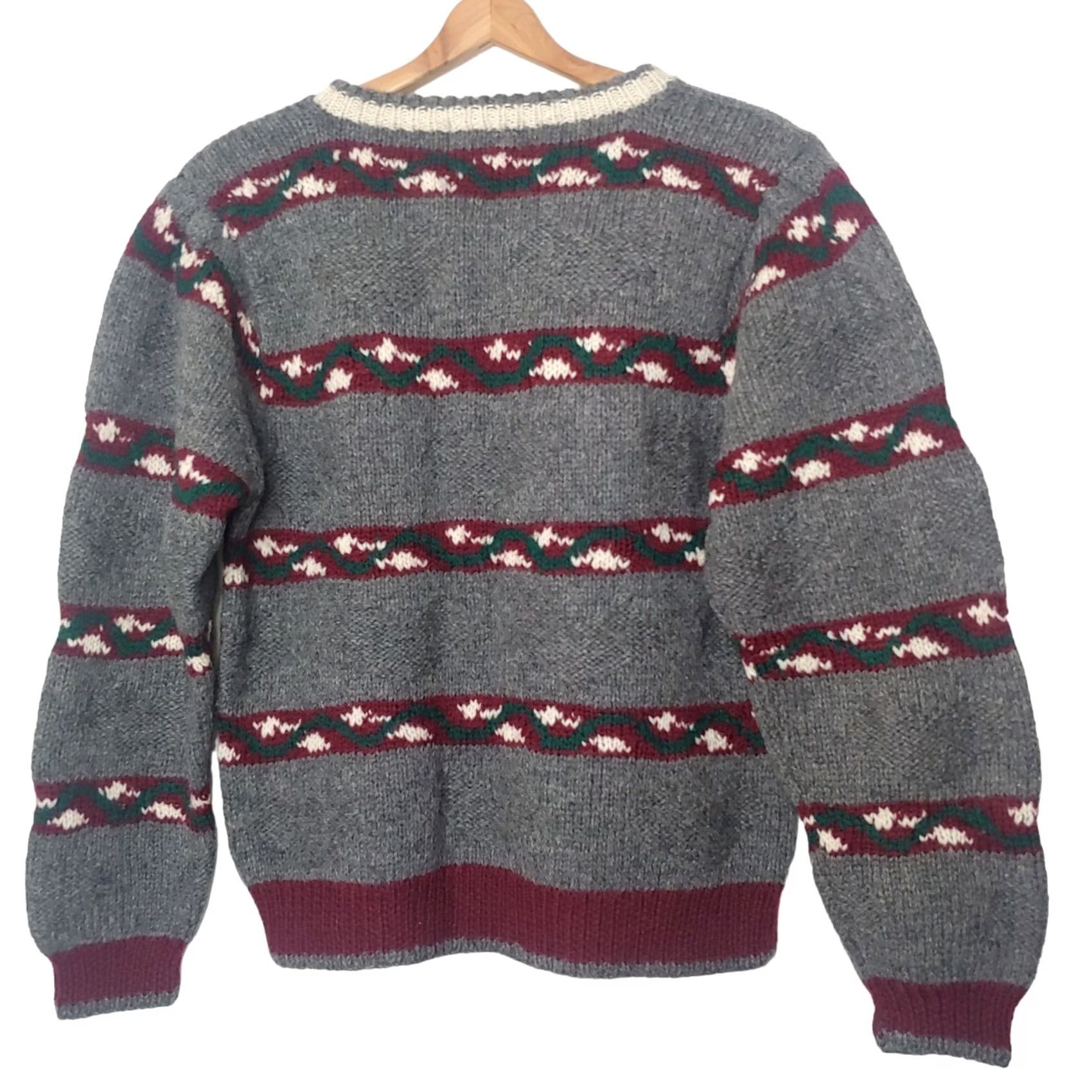 Vintage VINTAGE Skyr Sweater Wool Gray Striped Pullover Crew Neck Long Sleeve Medium Women, Regular, Fall Winter, Ski, Casual, Travel, Dry Clean Only Size M / US 6-8 / IT 42-44 - 2 Thumbnail