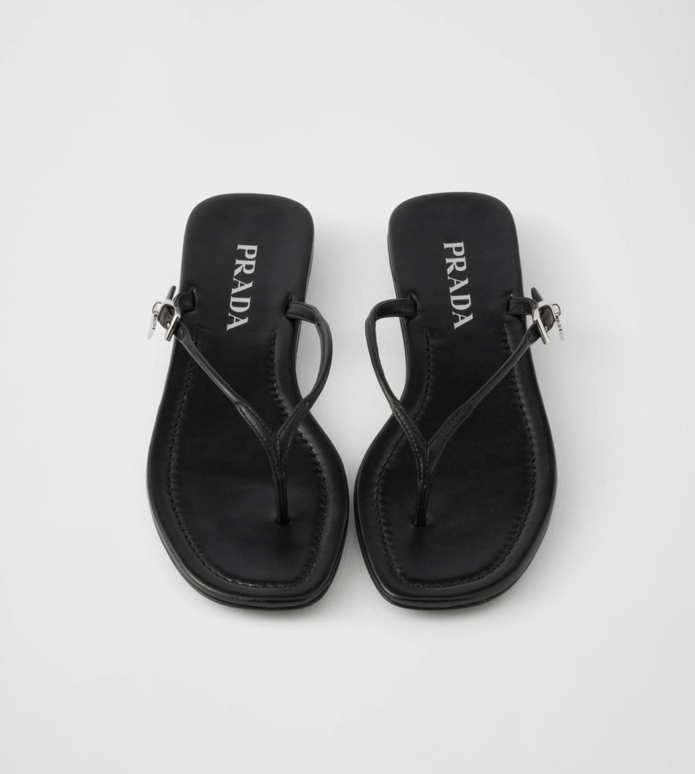 Prada PRADA LEATHER THONG SANDALS SIZE 41 Size ONE SIZE - 4 Thumbnail
