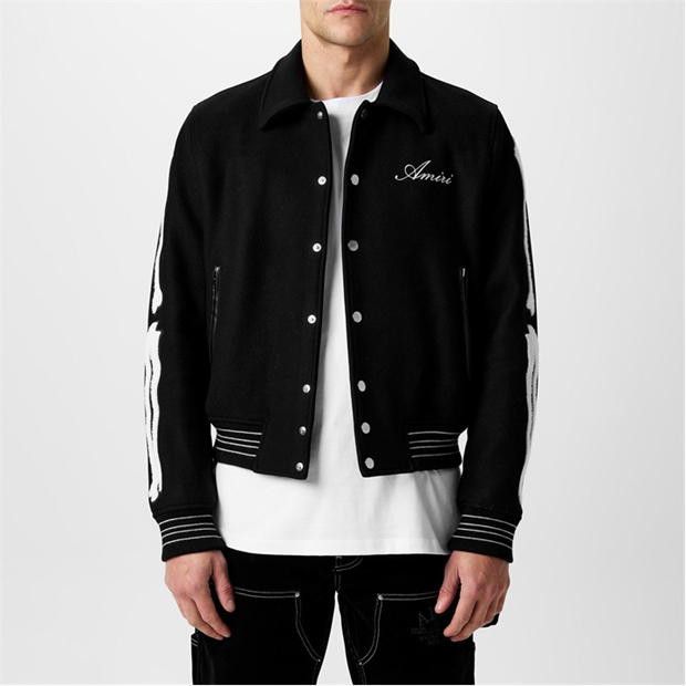 Amiri AMIRI Bones Wool Varsity Jacket Size US XXL / EU 58 / 5 - 3 Thumbnail