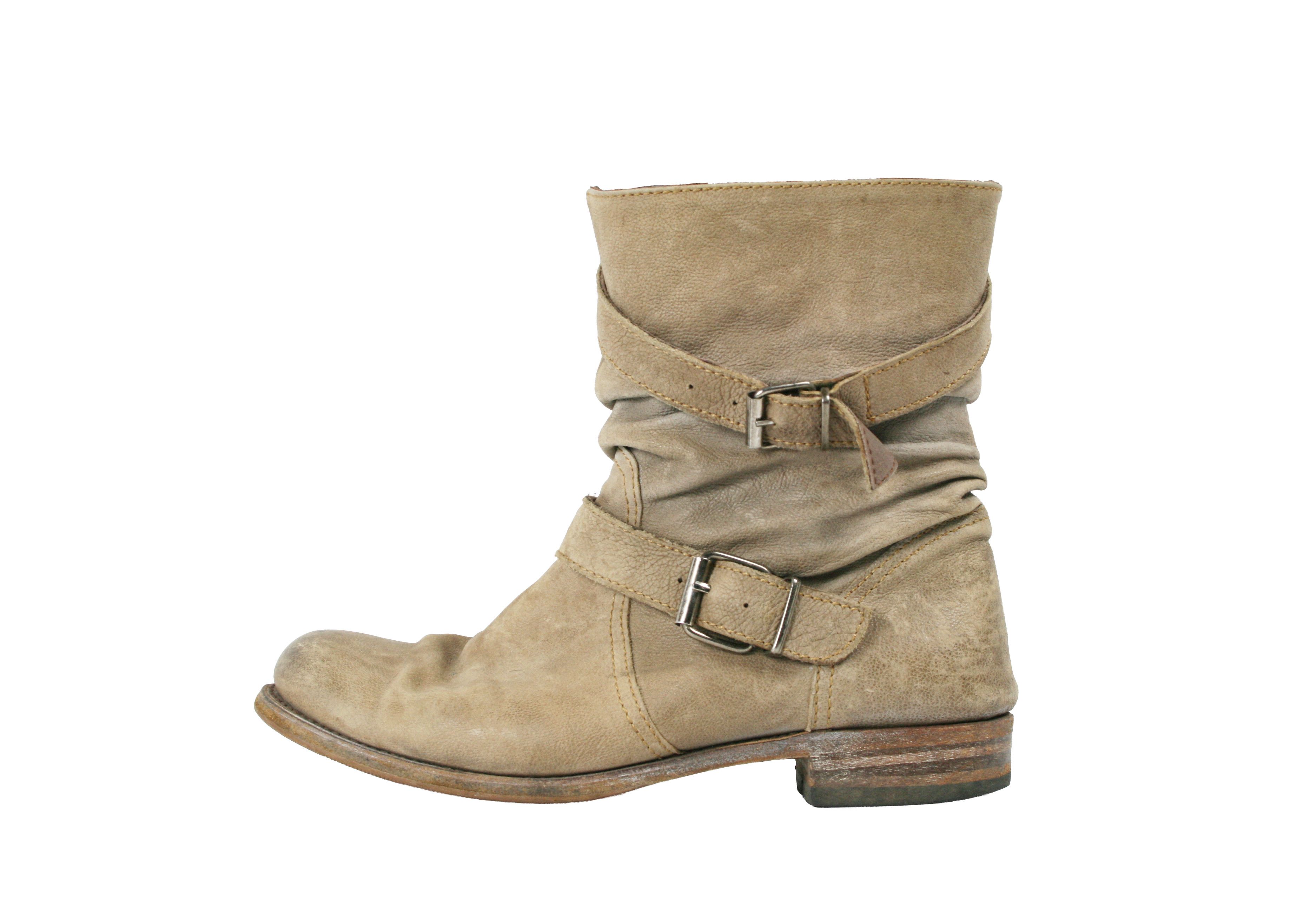 00S Belted Cowboy Biker Boots Vintage