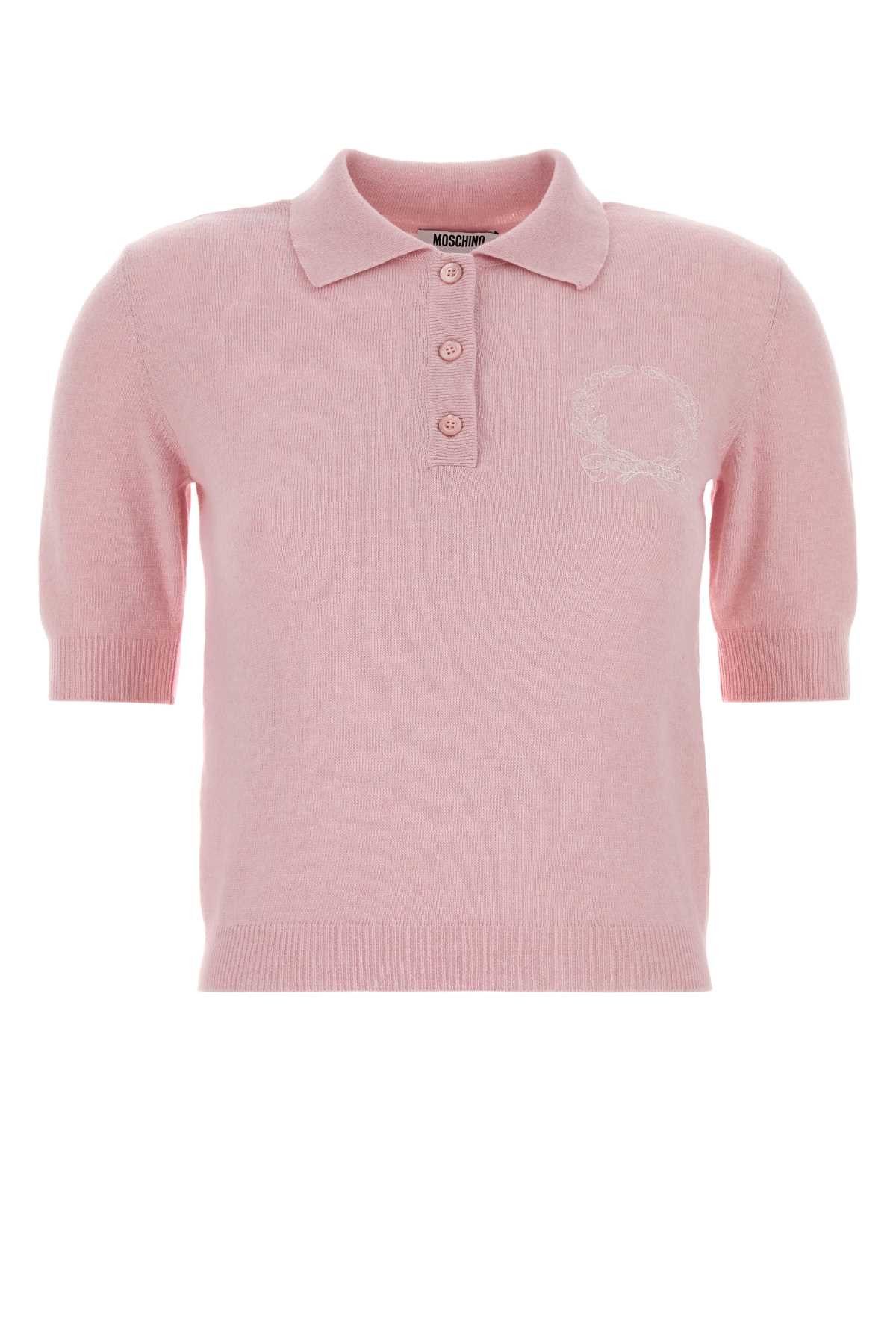 Moschino Pink Knit Polo Shirt Size M / US 6-8 / IT 42-44 - 1 Thumbnail