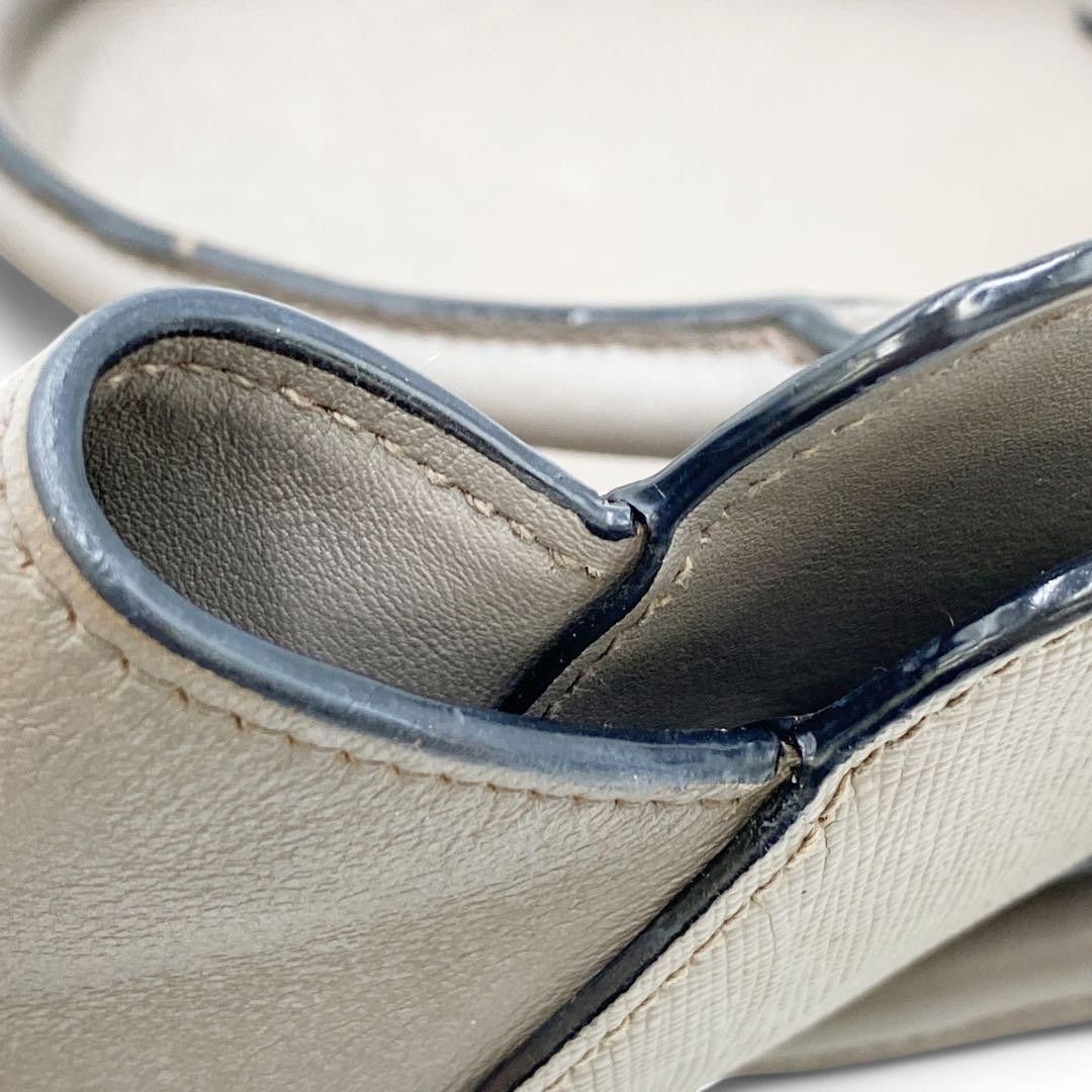 Prada Prada - Saffiano Gray Leather Handbag Shoulder Bag 2-way Size ONE SIZE - 8 Thumbnail