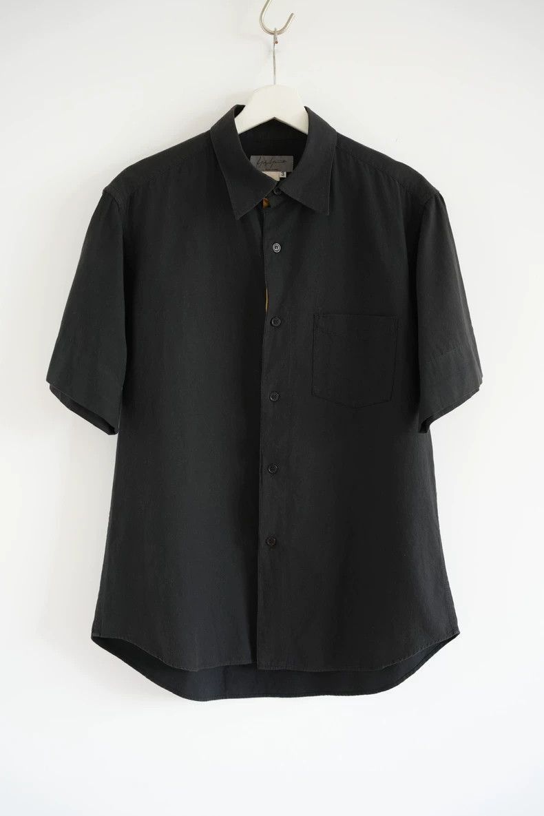 Yohji Yamamoto Yohji Yamamoto Black Short Sleeve Shirt by Yohji Yamamoto Size US M / EU 48-50 / 2 - 1 Thumbnail
