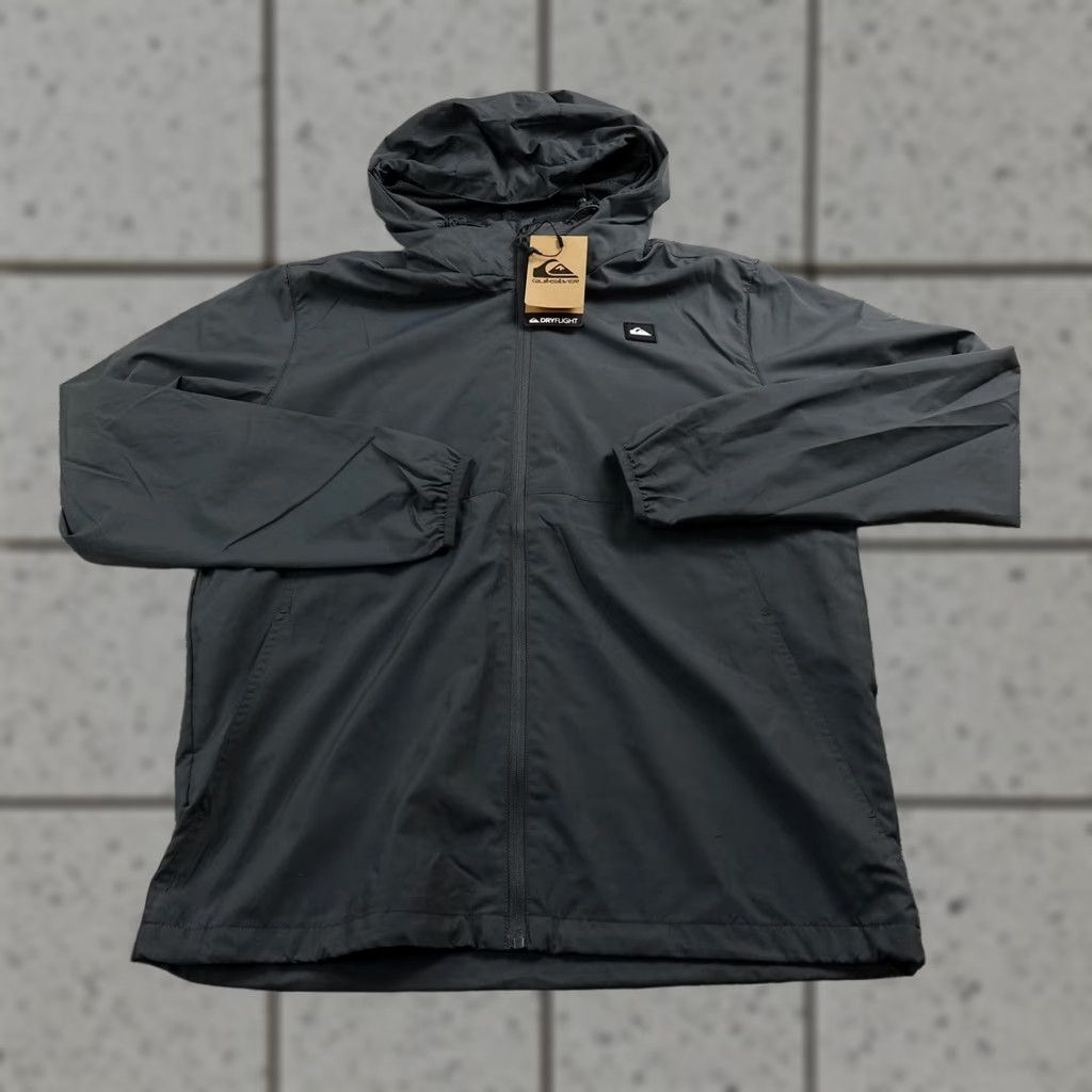 Quiksilver Quiksilver Jacket Mens M Gray DryFlight Windbreaker Full Zip Hooded Pockets Water Resistant Lightweight Casual Activewear Size US M / EU 48-50 / 2 - 1 Thumbnail