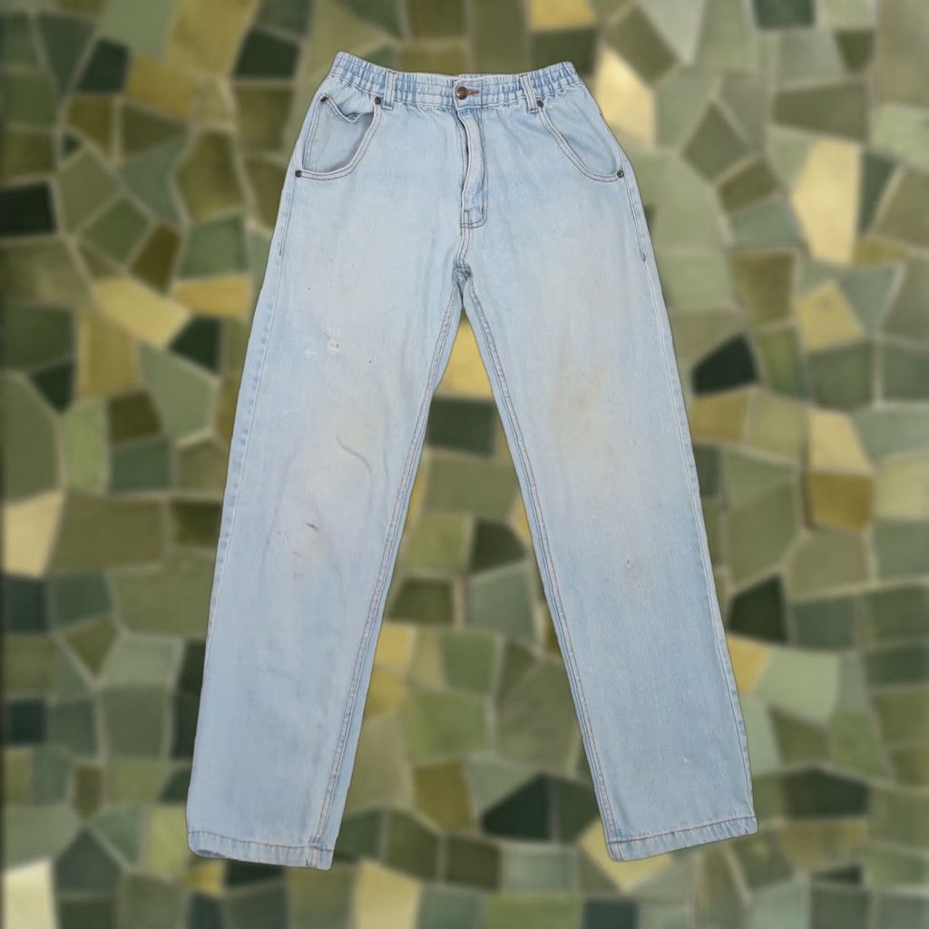 Haband VINTAGE Haband Jeans 90s Joe Light Wash Blue Denim Elastic Waist Mens 30 in Regular Inseam 32 Jeans Size US 30 / EU 46 - 1 Thumbnail