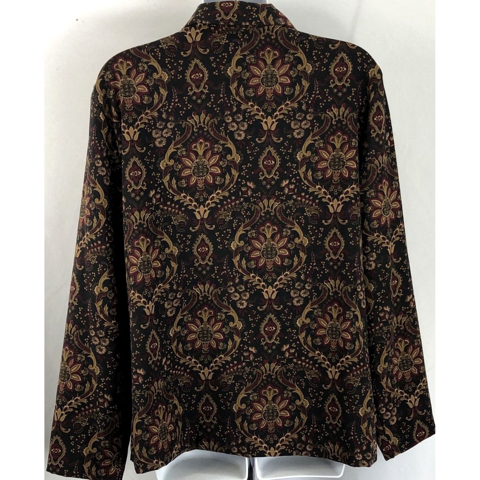 Etro Vintage buttonUp top 10 Blk/Red floral longsleeve cottage retro boho hippie Size L / US 10 / IT 46 - 3 Thumbnail