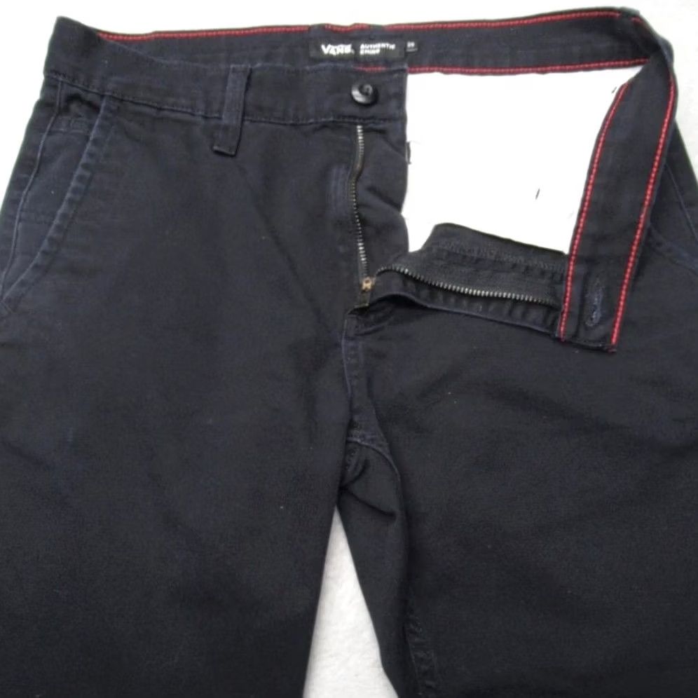 Vans VANS Chino Pants Men 30x28 Dark Blue Slim Fit Flat Front Button Logo Pockets Casual Workwear Please adjust color to Blue Limited info Size US 30 / EU 46 - 7 Thumbnail