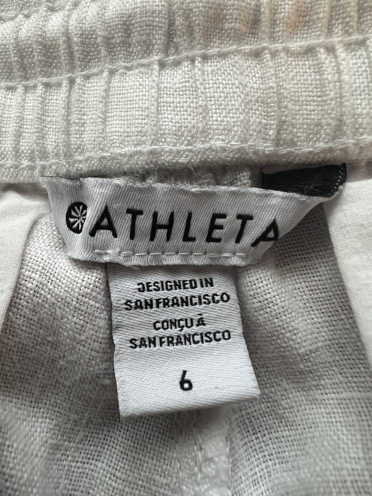 Athleta Athleta Retreat Linen Jogger Pants White Lily Size 6 Size 28" / US 6 / IT 42 - 4 Thumbnail