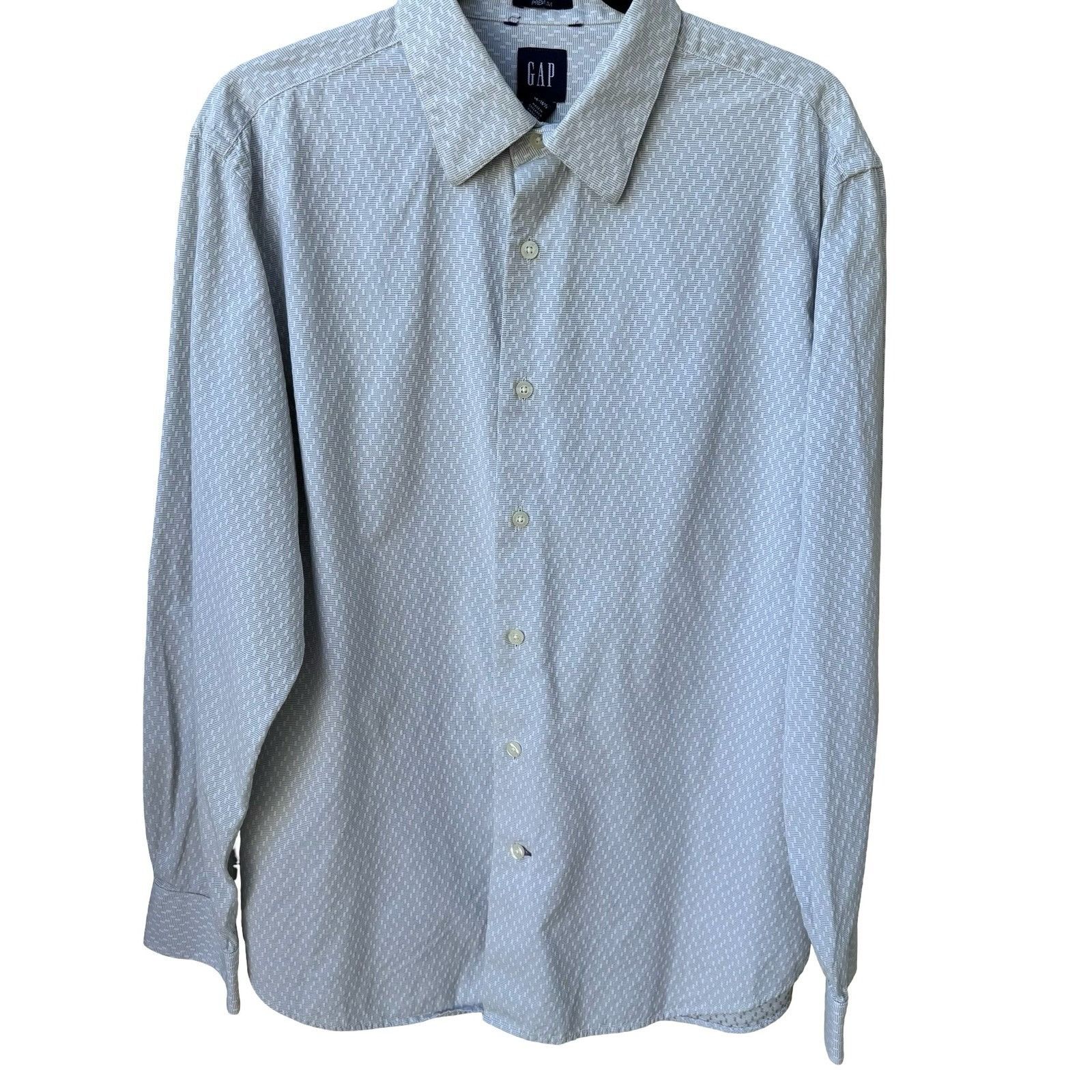 Gap GAP Fitted Premium Mens Long Sleeve Button Down Shirt Blue G Size US L / EU 52-54 / 3 - 1 Thumbnail
