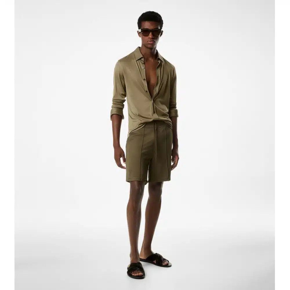 Tom Ford o1loc1c0426 JBL009 Sheer Silk Shirt in Beige Size US S / EU 44-46 / 1 - 2 Thumbnail