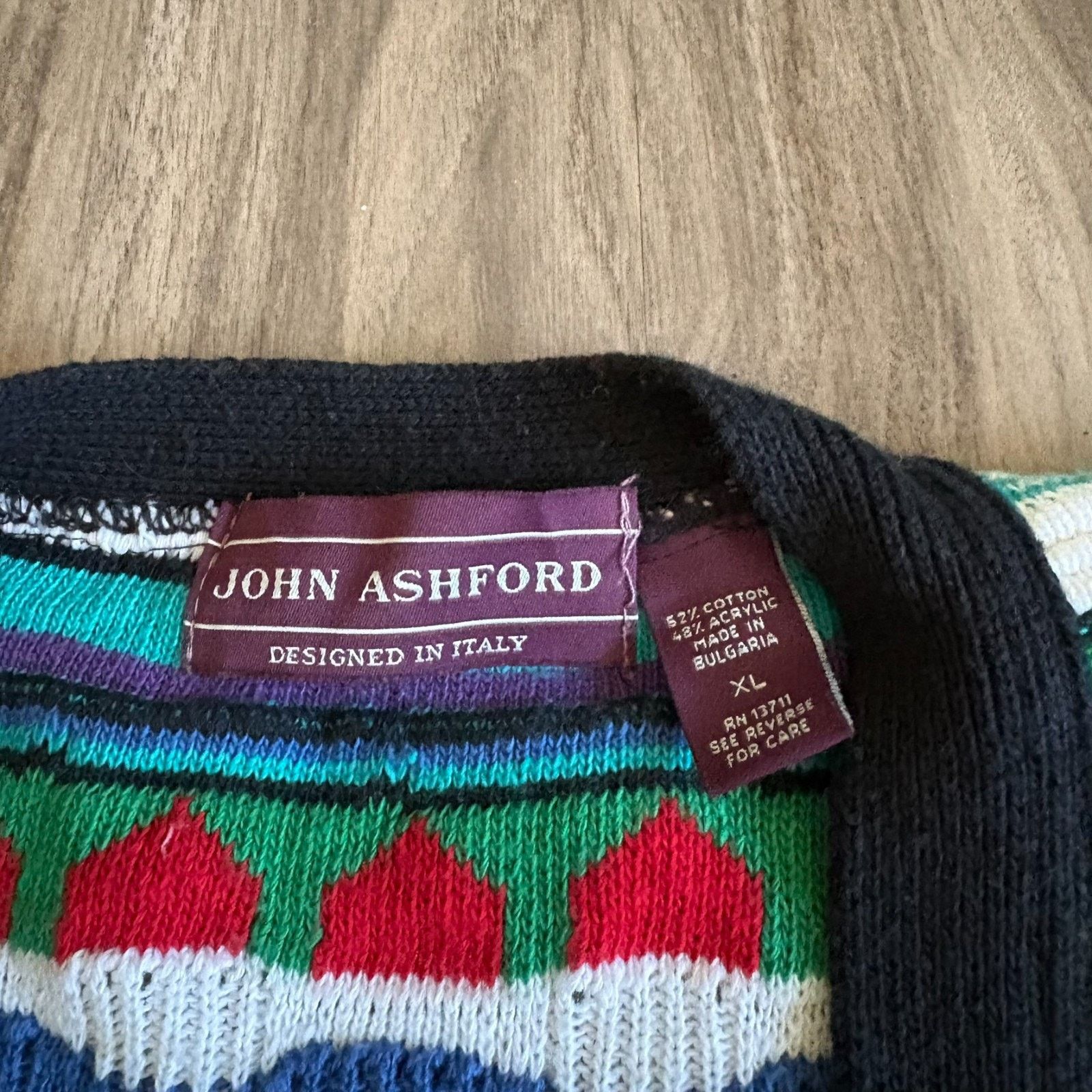 John Ashford × Vintage Vintage John Ashford Coogi Style Cardigan Sweater Size XL Size US XL / EU 56 / 4 - 2 Thumbnail