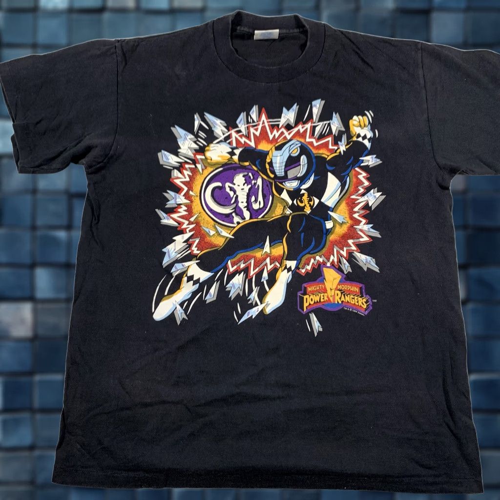 Saba VINTAGE Power Rangers T-Shirt Black 1994 Center Cut Mens M 90s USA Short Sleeve Crew Neck Size US M / EU 48-50 / 2 - 1 Thumbnail