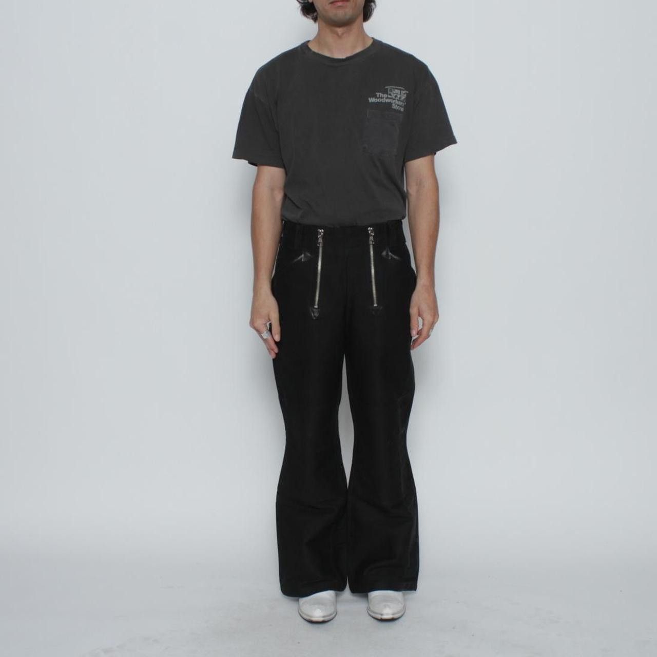 Vintage BLACK BOOT CUT HEAVY COTTON WESTERN WORKWEAR PANTS Size US 30 / EU 46 - 2 Thumbnail