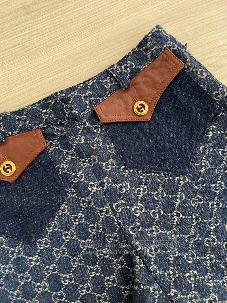 Gucci Gucci Old-fashioned denim patchwork shorts Size 27" / US 4 / IT 40 - 4 Thumbnail