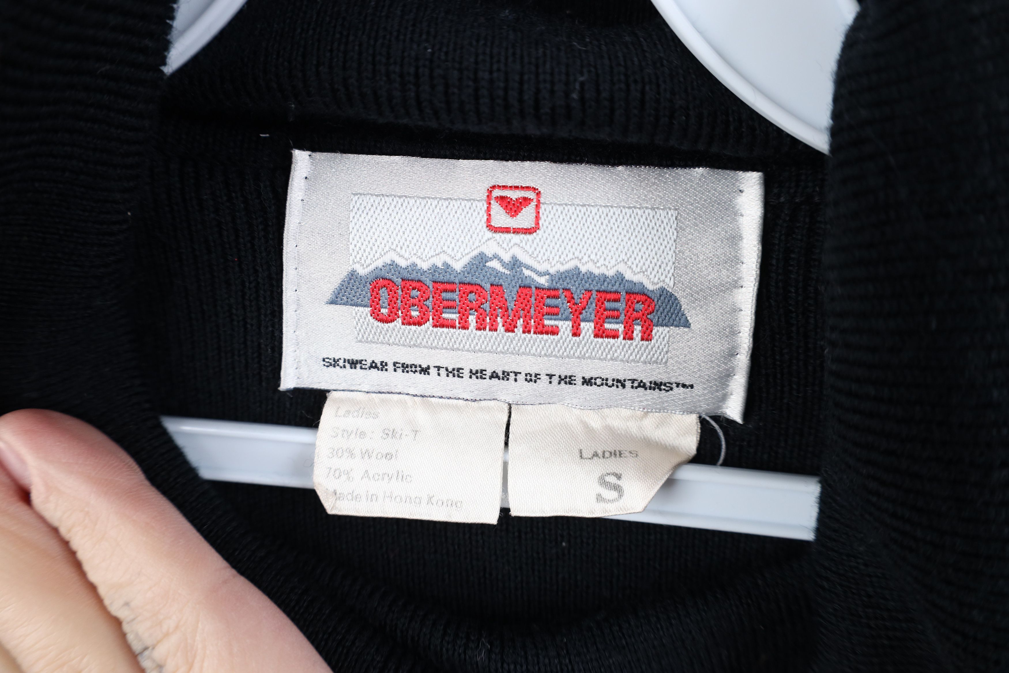 Obermeyer Vintage 80s 90s Obermeyer Knit Ski Turtleneck Sweater Black Size S / US 4 / IT 40 - 8 Thumbnail