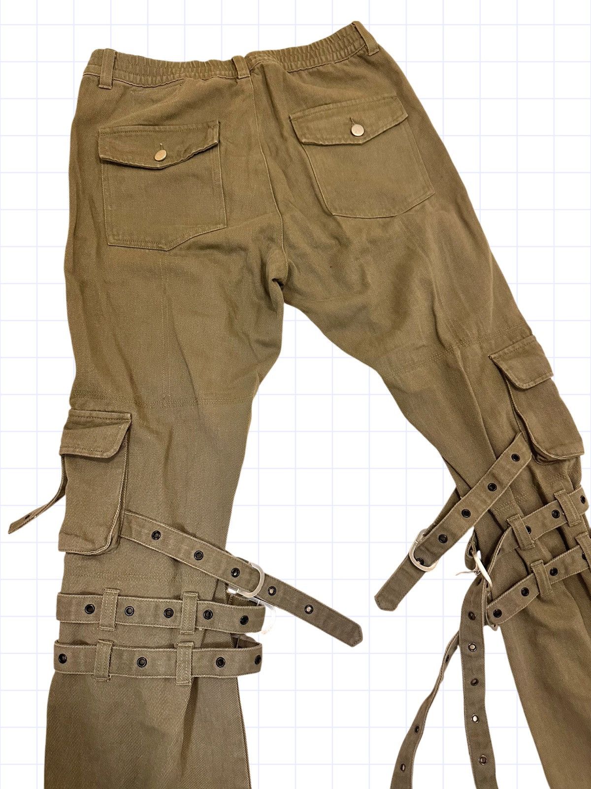 Japanese Brand × Vintage Japanese Twill Embellished Bondage Pouch Pockets Pants XL Size US 32 / EU 48 - 6 Thumbnail