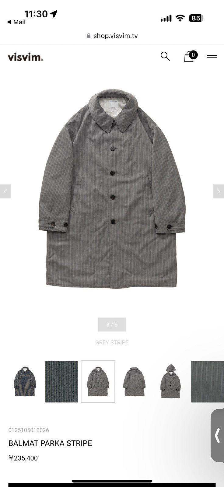 Visvim Visvim Balmat Parka Stripe Grey size 3 Size US L / EU 52-54 / 3 - 2 Thumbnail