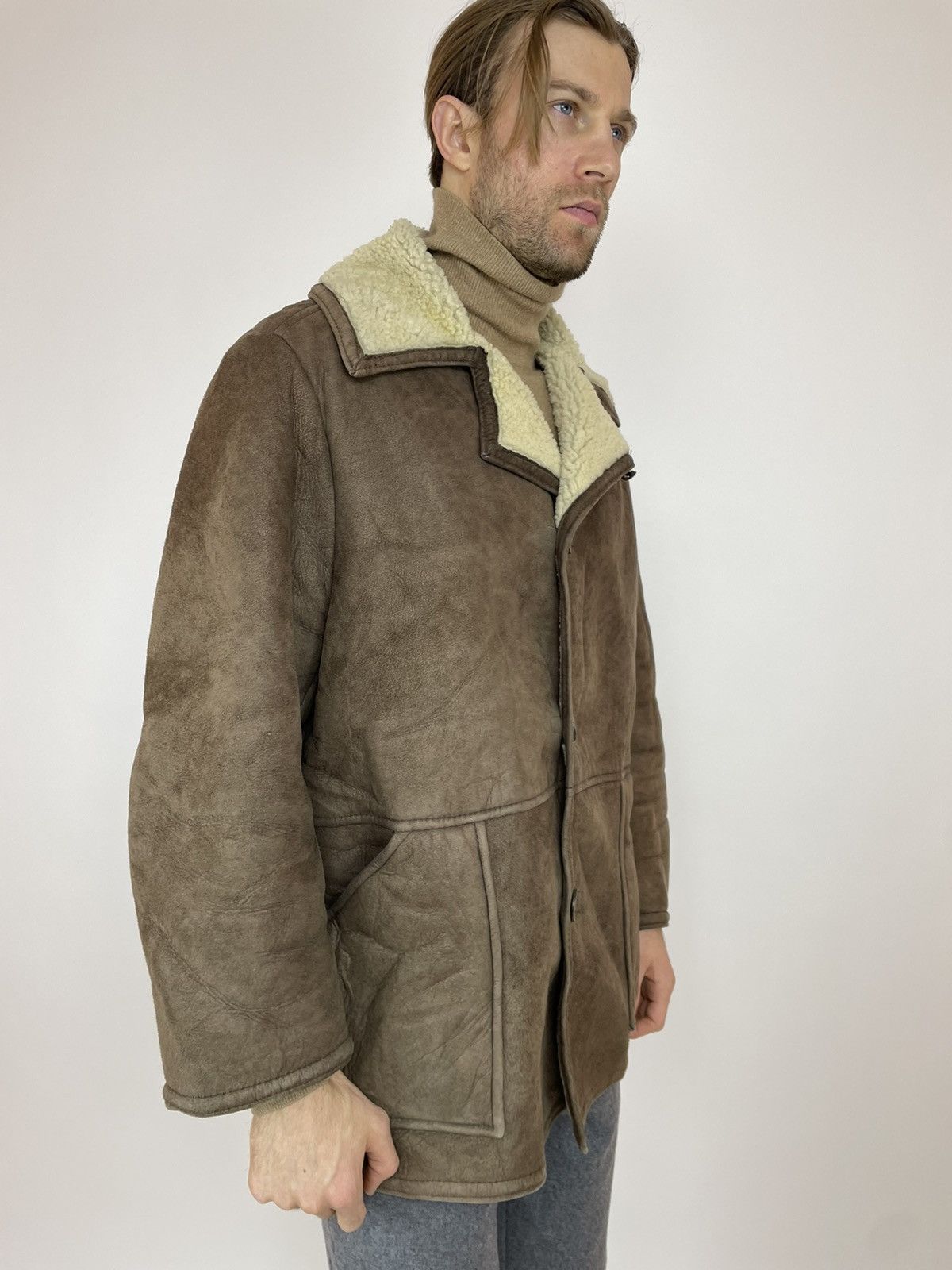Other antartex Vintage SHEEPSKIN Coat made In Scotland size M-L Size US L / EU 52-54 / 3 - 8 Thumbnail