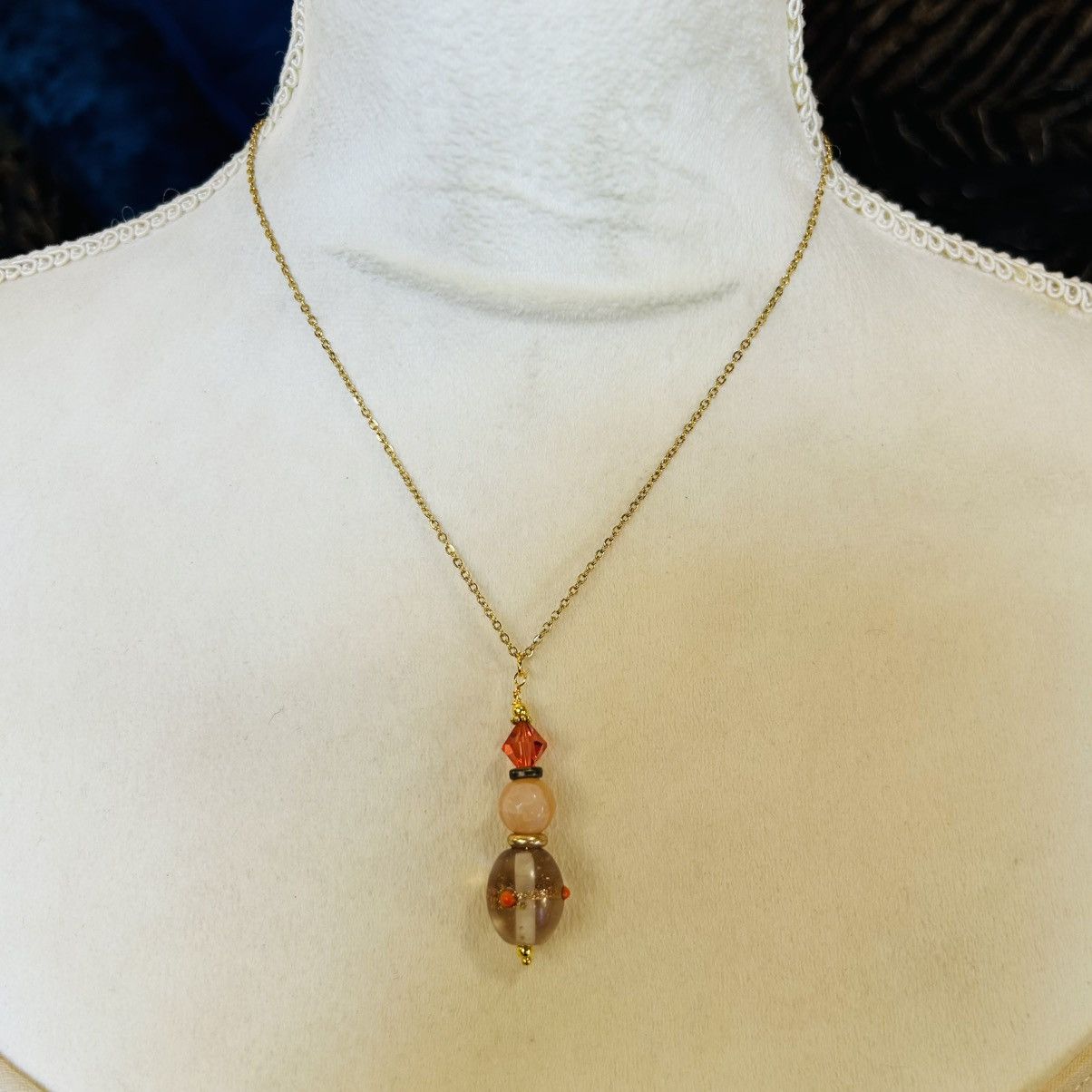 Handmade Handcrafted faceted orca agate art glass crystal necklace Size ONE SIZE - 3 Thumbnail