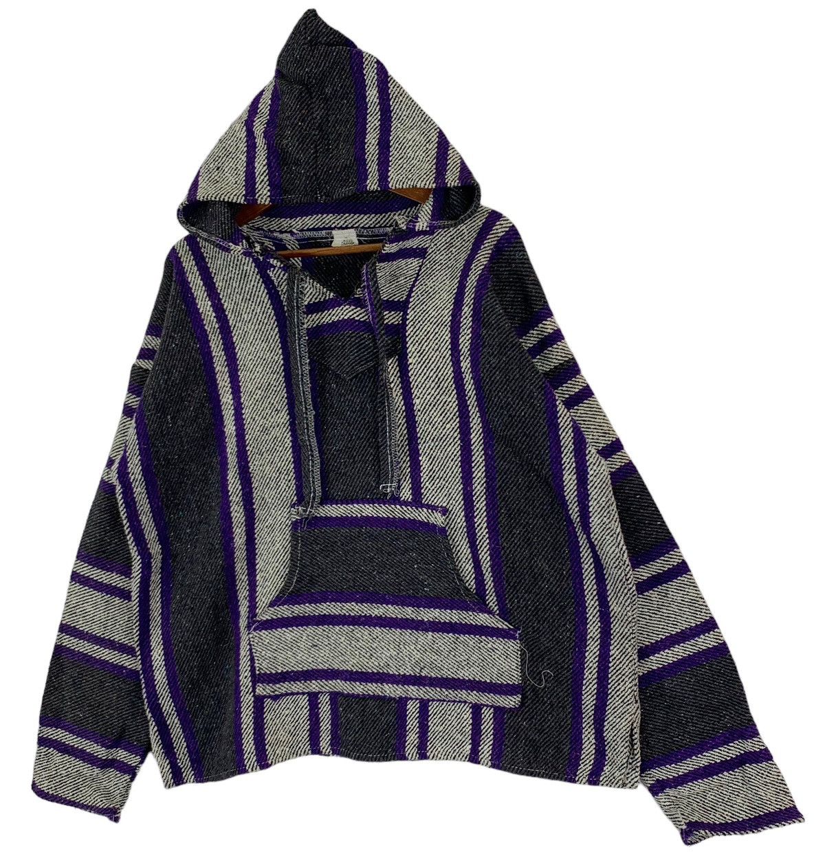 Handmade × Vintage VINTAGE MEXICAN TRADITIONAL BAJA HANDMADE KNIT HOOD SWEATER Size US M / EU 48-50 / 2 - 2 Thumbnail