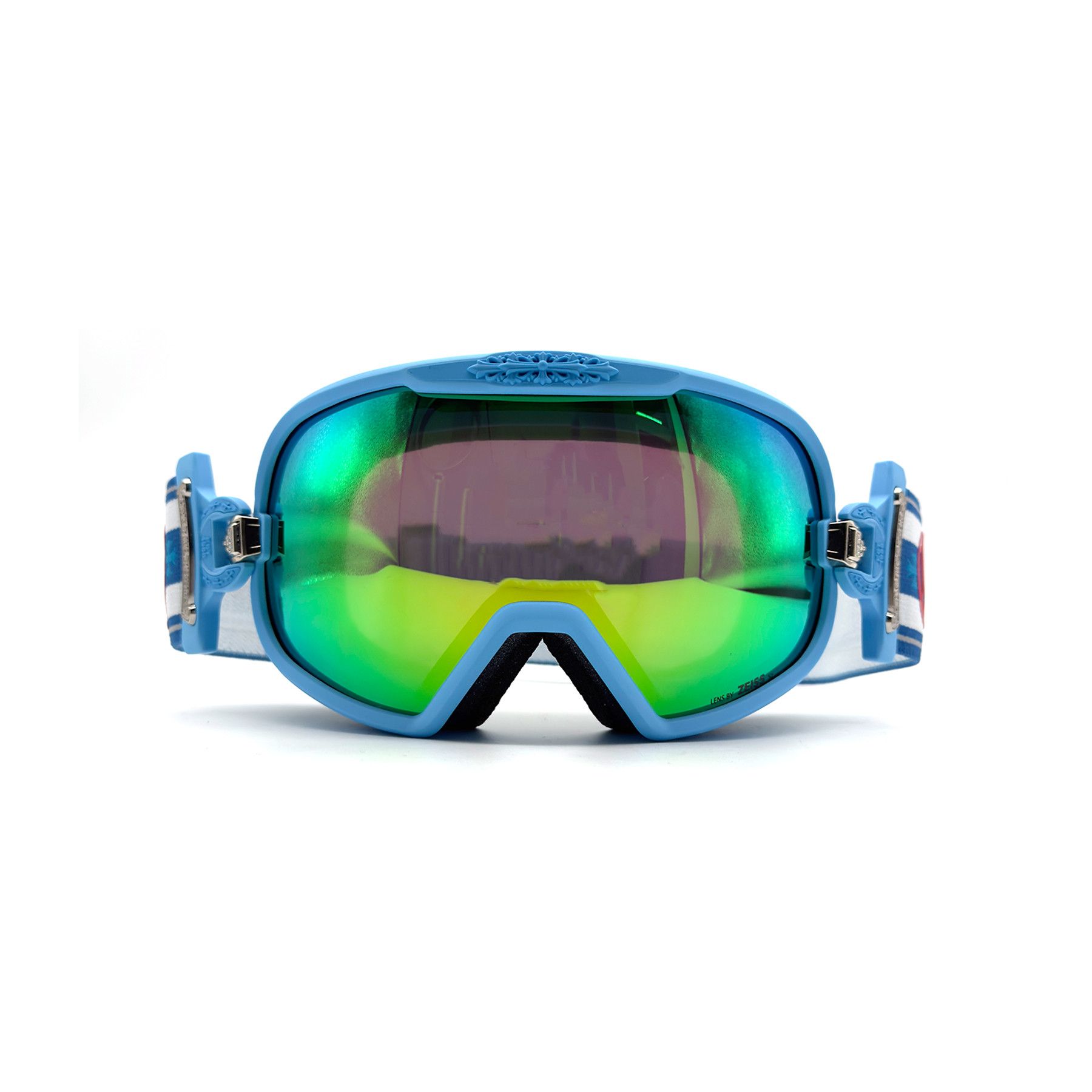 Chrome Hearts Chrome Hearts SILVER MORNING Blue Ski Cross Goggles Size ONE SIZE - 1 Thumbnail