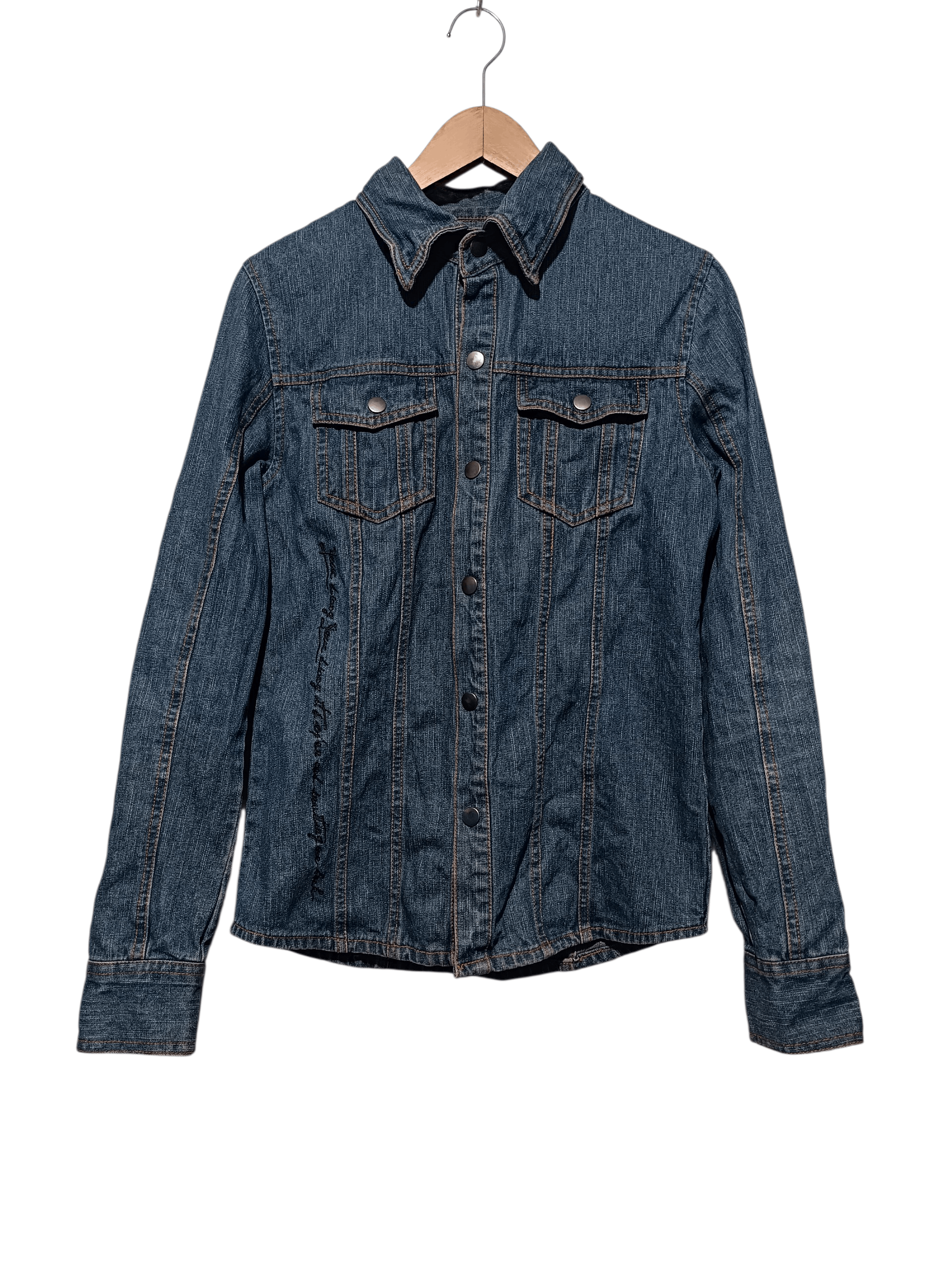 Japanese Brand Vintage Xfrm Poem Denim Shirt Jacket Size US M / EU 48-50 / 2 - 1 Thumbnail