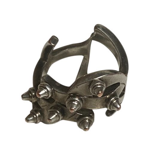 Yves Saint Laurent 2010’ (Rare) Saint Laurent Silver Geometric Spike Ring Size ONE SIZE - 2 Thumbnail
