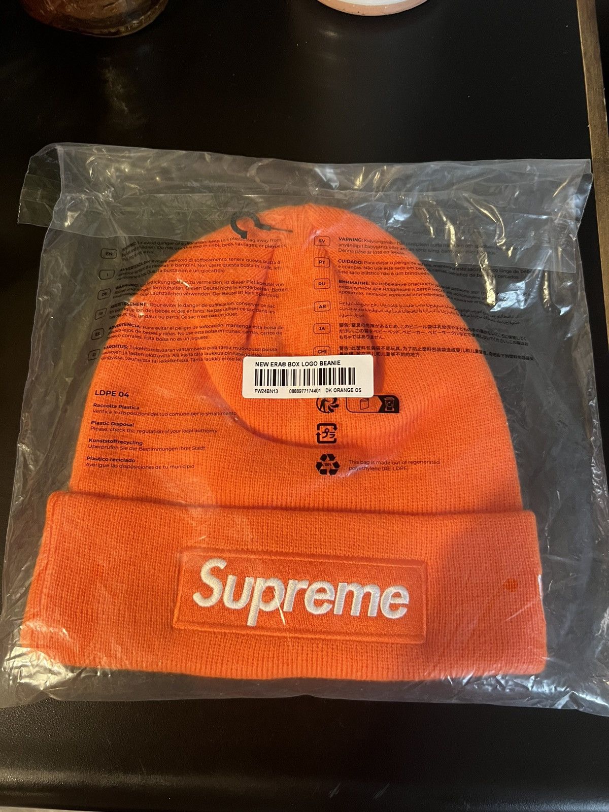 Supreme Supreme New Era Box Logo Beanie Orange FW24 Size ONE SIZE - 3 Thumbnail