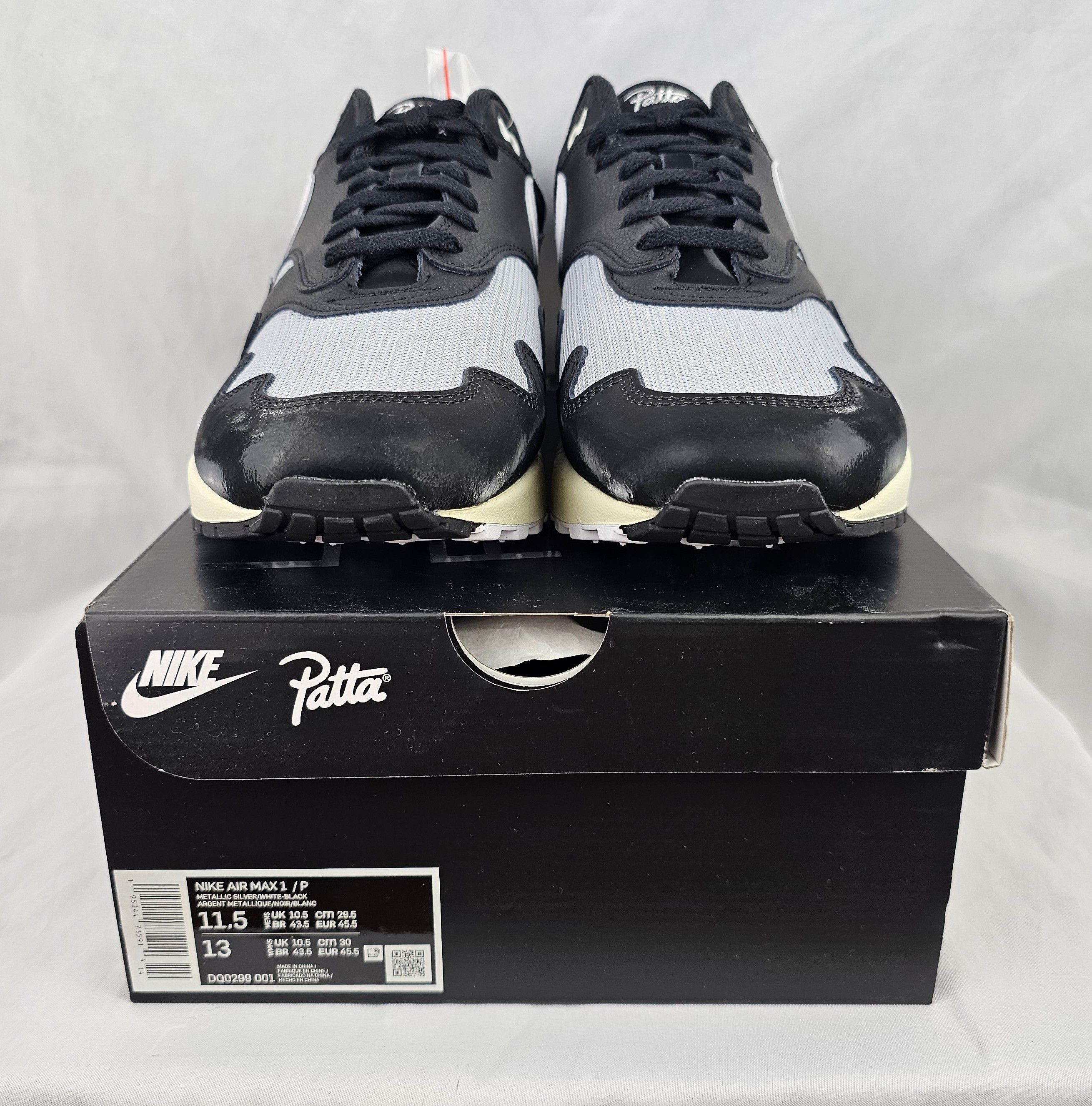 Nike × Patta Nike Air Max 1 Patta Waves Black (with braclet) BRAND NEW Size US 11.5 / EU 44-45 - 8 Thumbnail